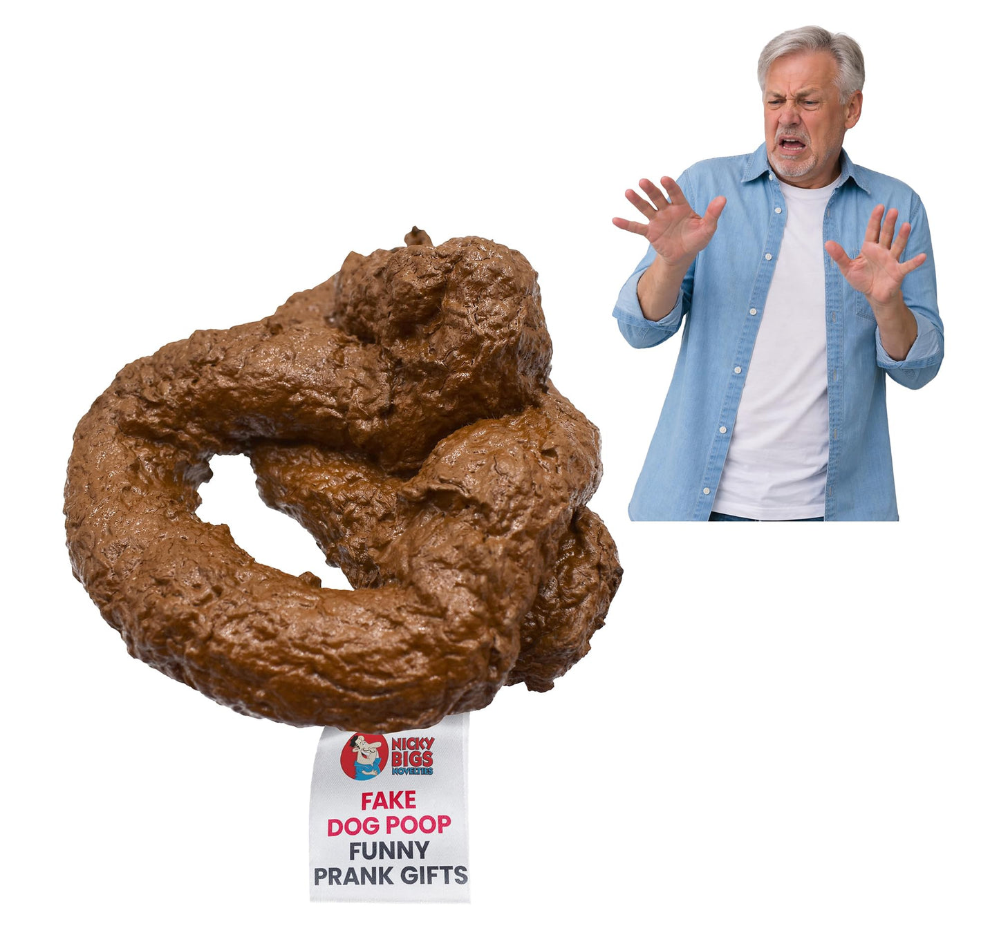 Nicky Bigs Novelties Fake Dog Poop Pile – Realistic Prank Prop