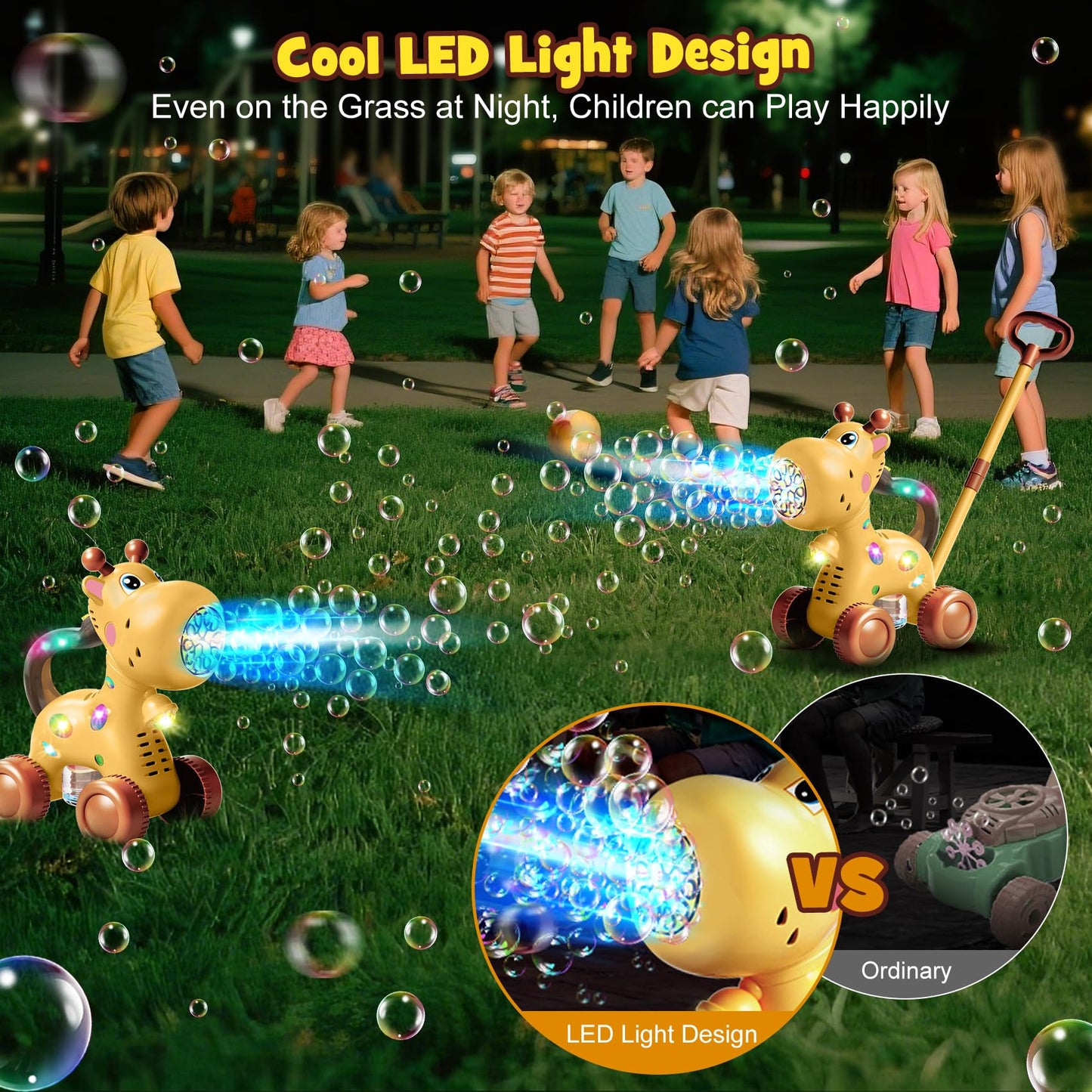 Nicmore Giraffe Bubble Machine – Automatic Dual-Mode Toddler Toy for Indoor & Outdoor Fun