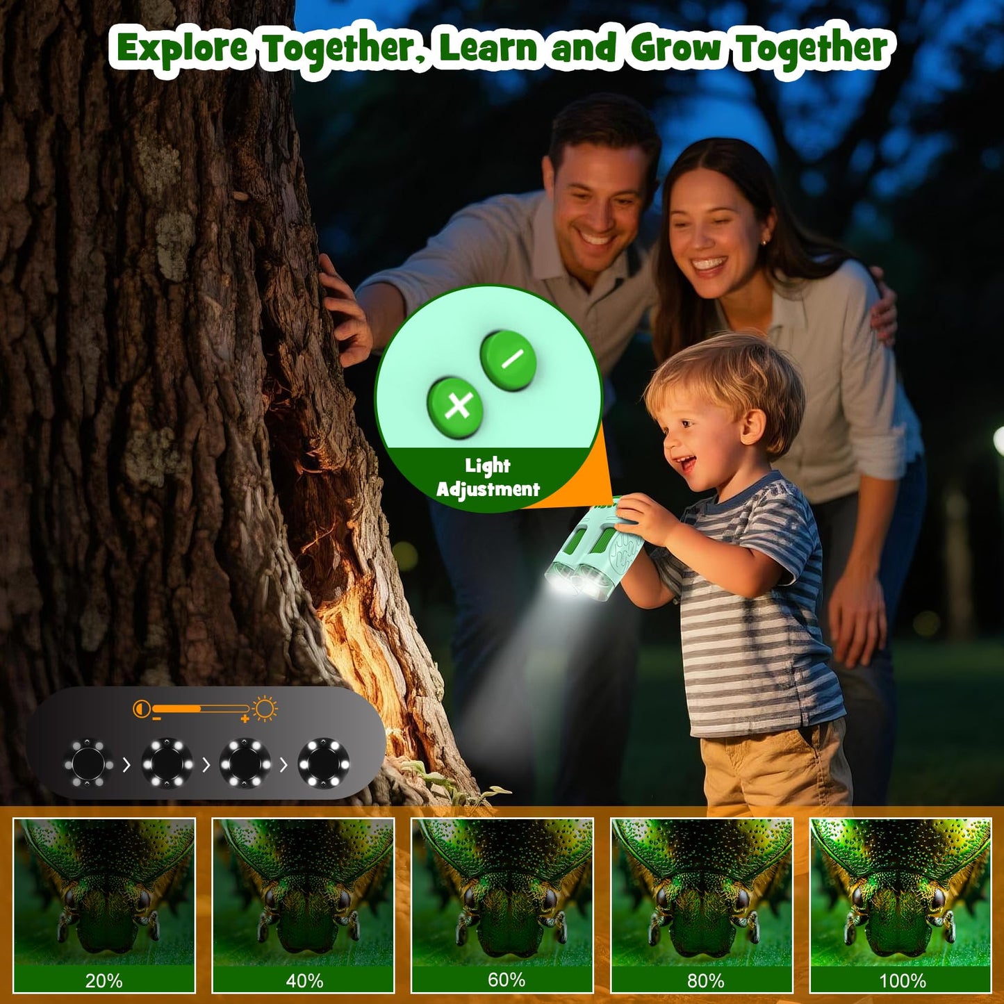 Nicmore 1000X Handheld Microscope for Kids – 4K 2.0 Inch Screen, 3-in-1 Telescope & Camera, 6 Slides