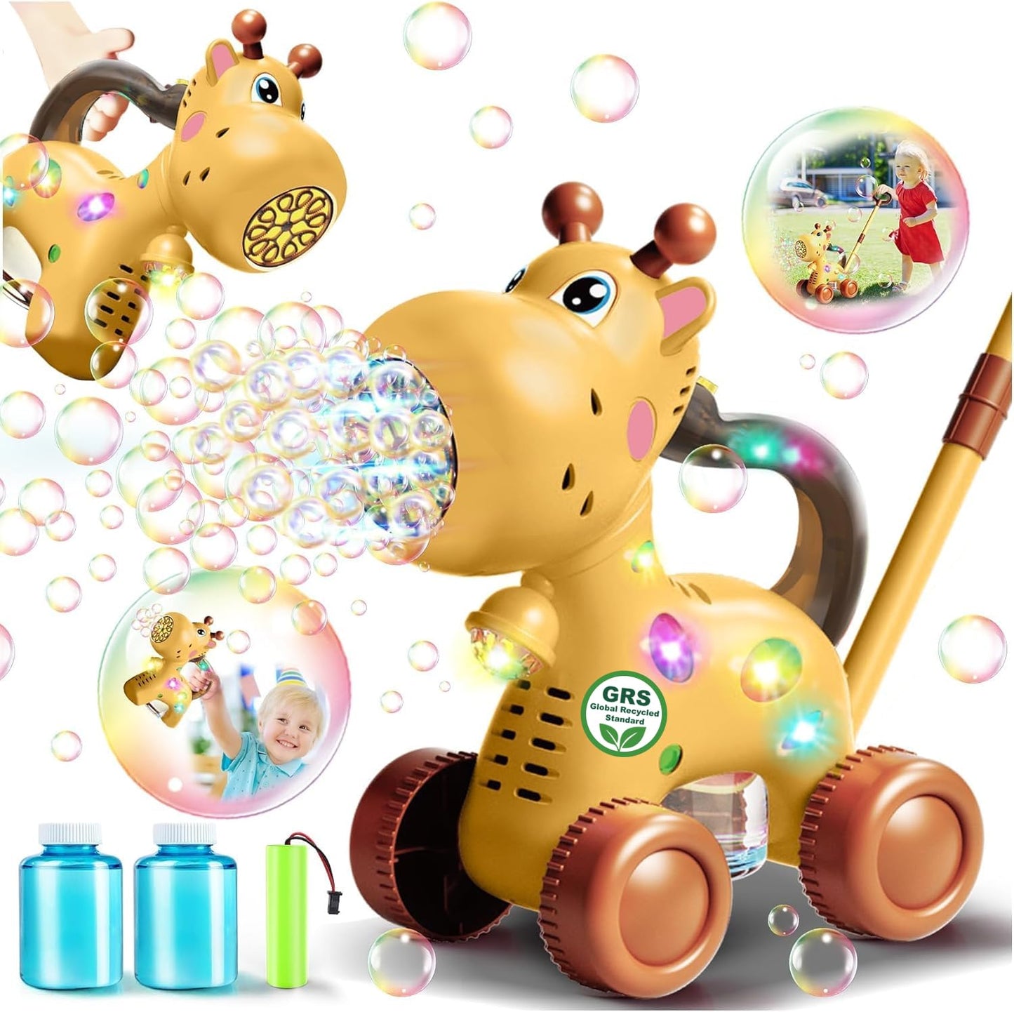 Nicmore Giraffe Bubble Machine – Automatic Dual-Mode Toddler Toy for Indoor & Outdoor Fun
