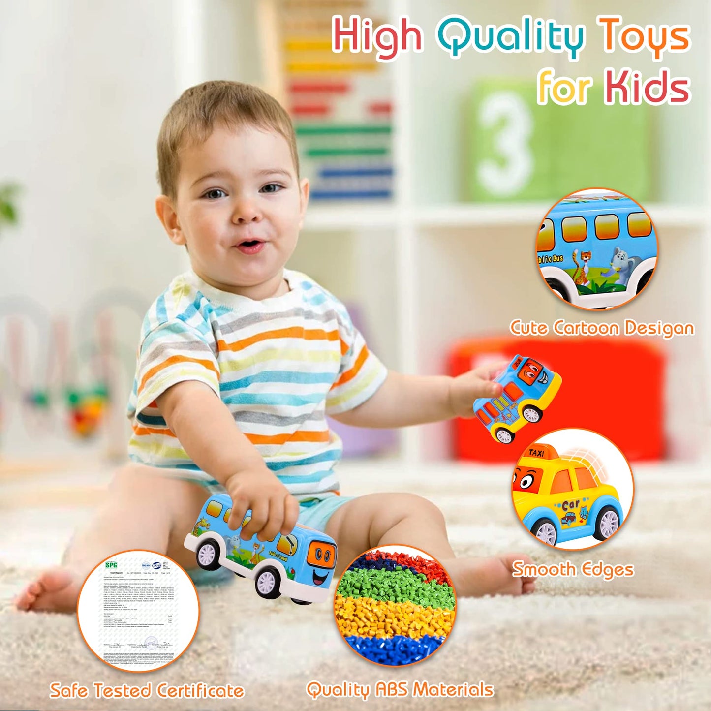 Nicmore Carrier Truck 5-in-1 Toddler Playset | Pretend City Transport Toys for 1-3 Year Olds