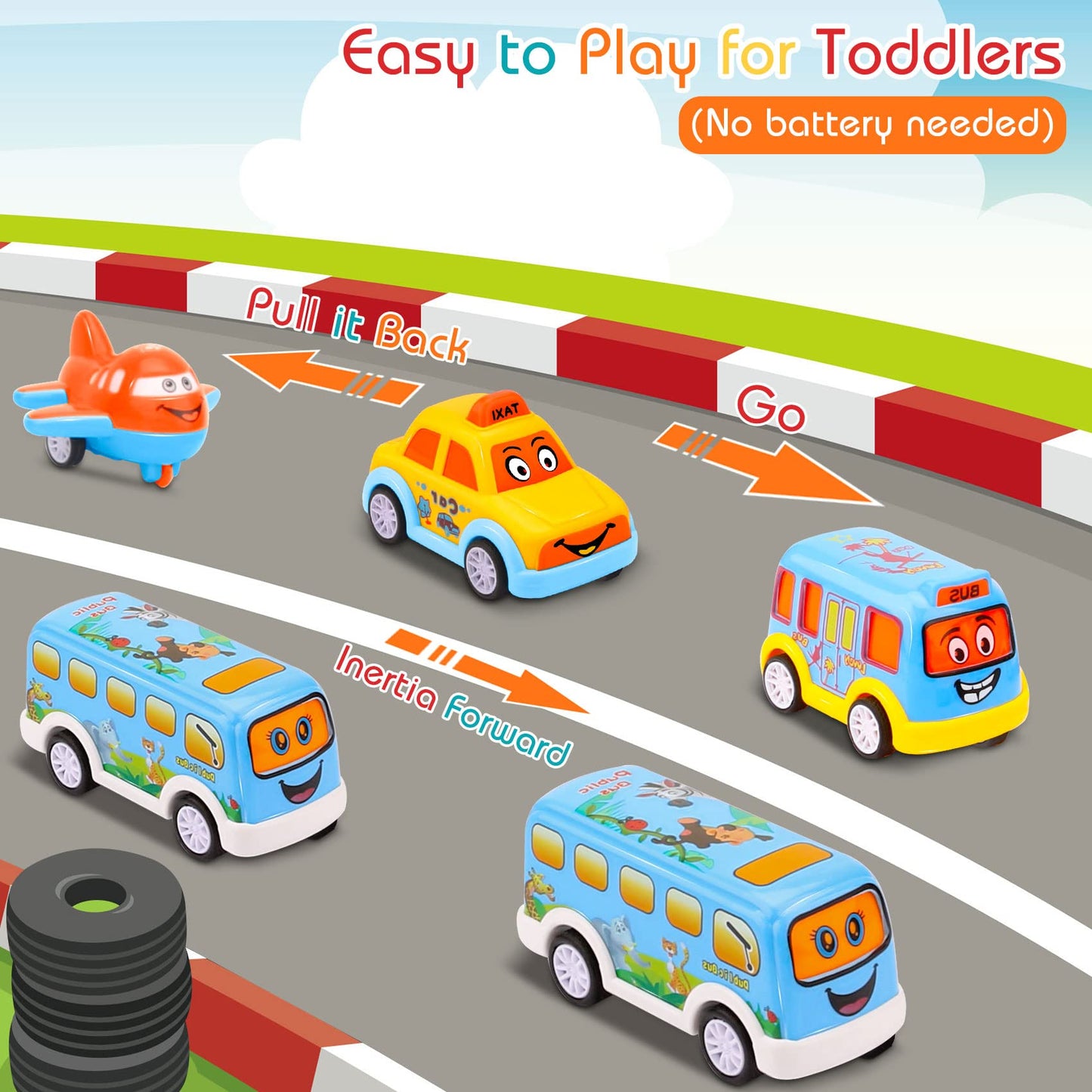 Nicmore Carrier Truck 5-in-1 Toddler Playset | Pretend City Transport Toys for 1-3 Year Olds