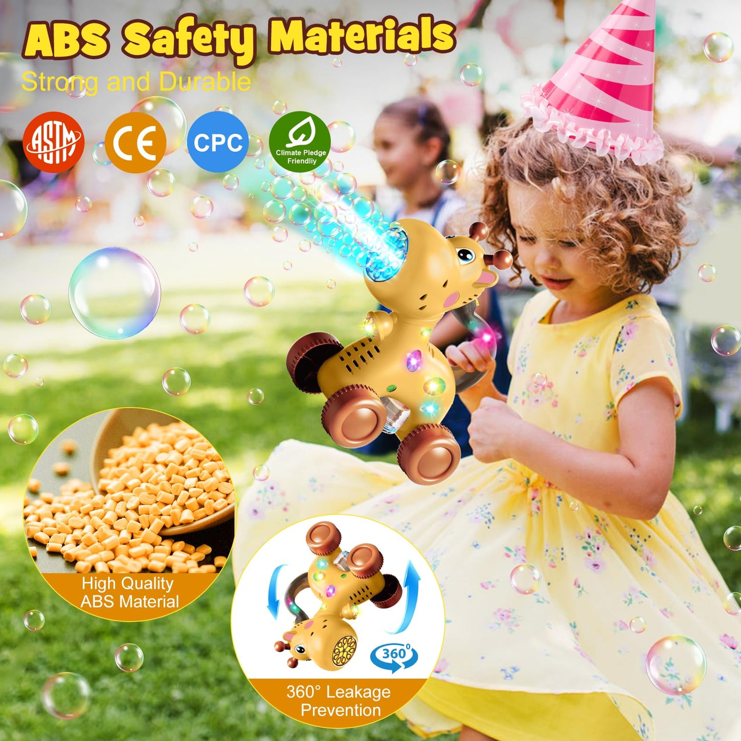 Nicmore Giraffe Bubble Machine – Automatic Dual-Mode Toddler Toy for Indoor & Outdoor Fun