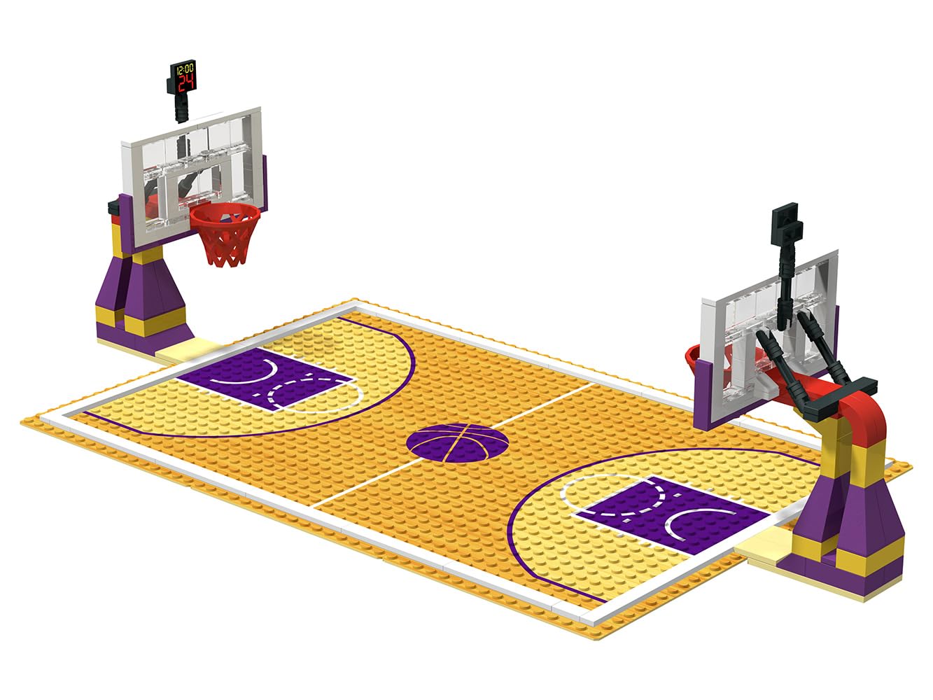 Nicolababe Building Block Education Toy – Basketball Court Baseplates & 2 Stands, Compatible with Major Brands