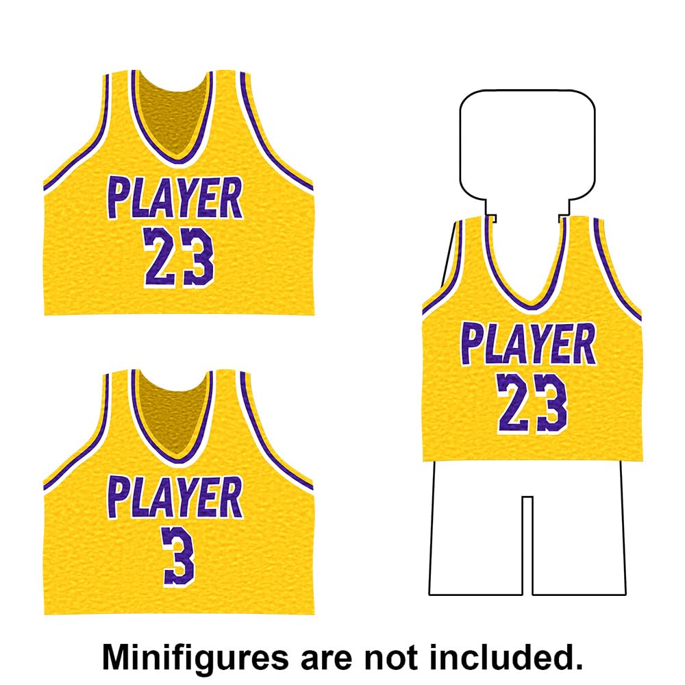 Nicolababe Building Blocks Basketball Court Baseplates & Hoops – Yellow Playset