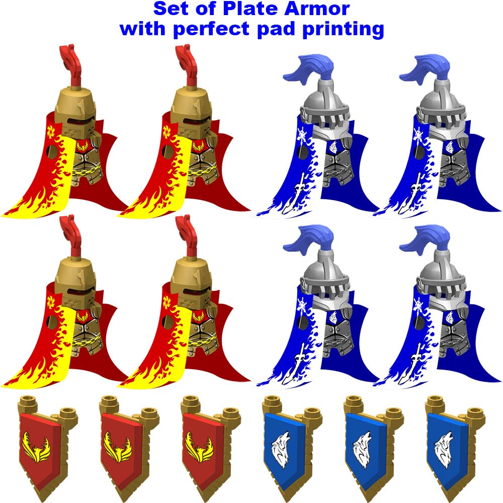 Nicolababe Weapon Pack for Minifigures – Medieval Knight Weapons Set with Horse Carriage, Compatible with All Major Brands