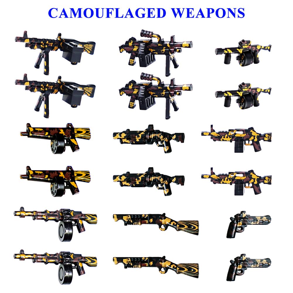 Nicolababe Weapon Pack | Military Weapon Set for Minifigures with Helmet, Armor, Cloak & Motorcycles