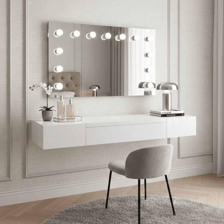 Nicole Hollywood Mirror Wall Mounted 100x60cm