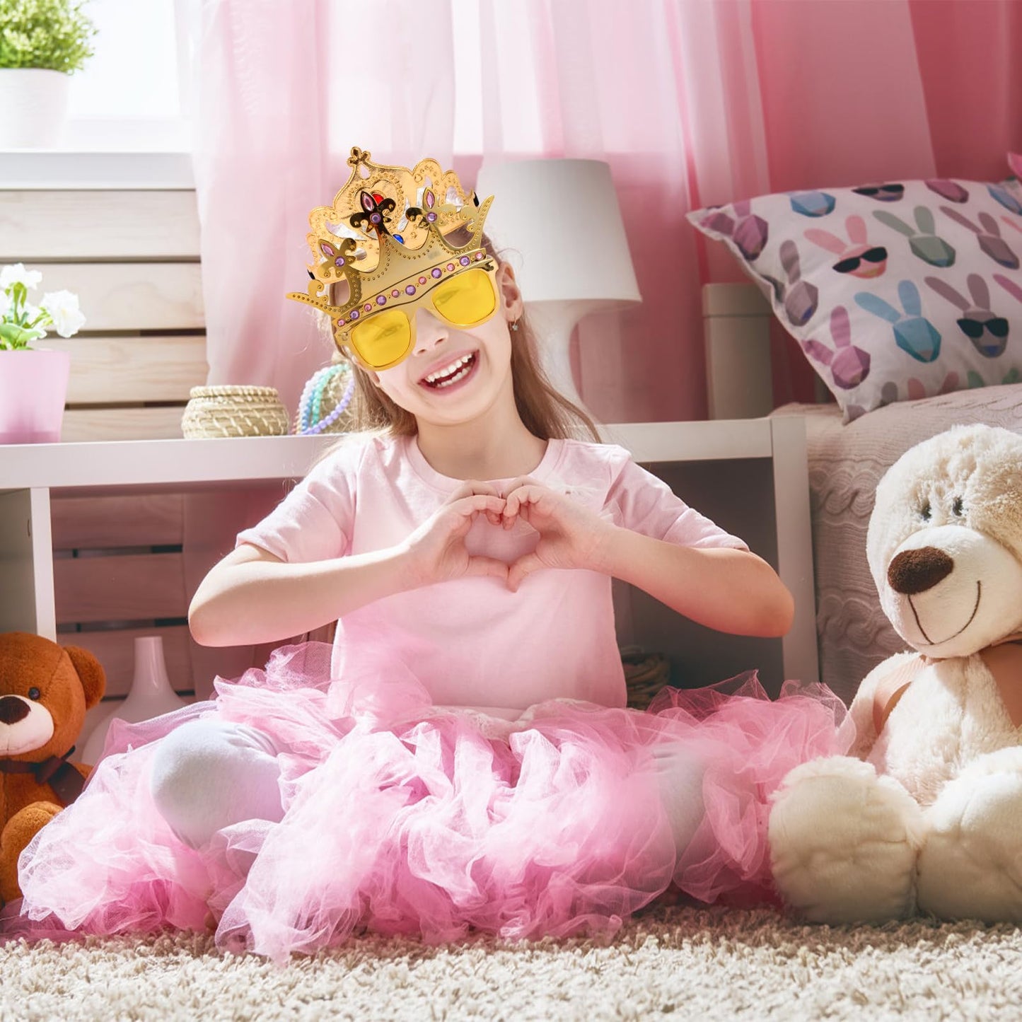 NICOWARM 12pcs Crown Glasses Party Kit – Adjustable King Crown Hats for Kids & Adults | Photo Props