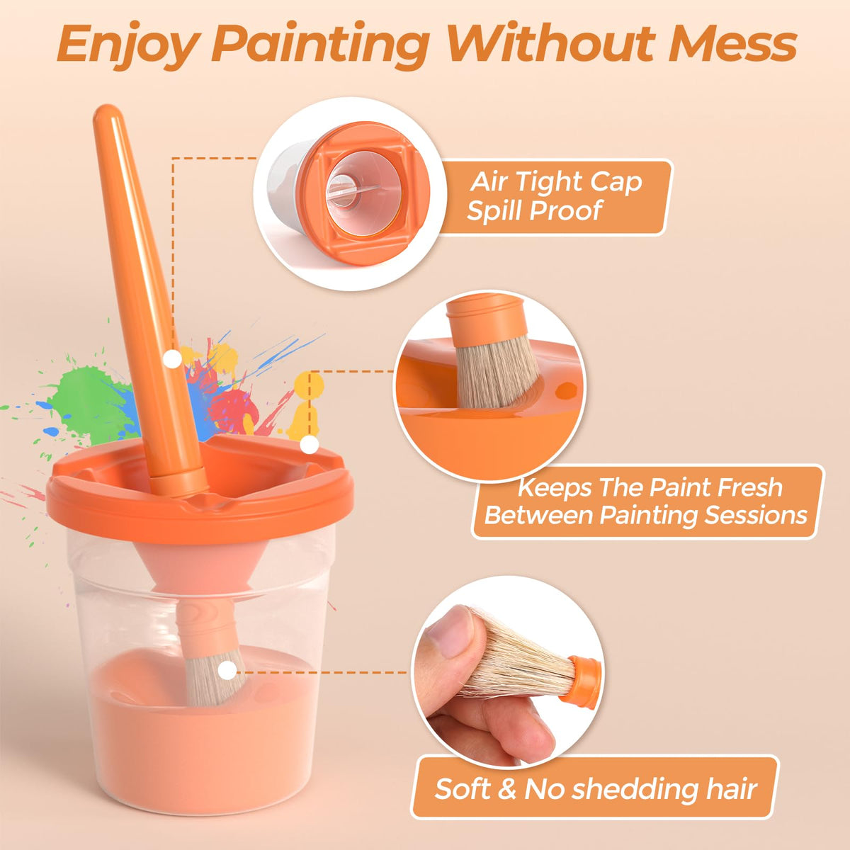 Nicpro 14 Colors Large Washable Paint Kit for Kids – Non-Toxic Tempera with Brushes, Cups & Sponges (250ml)