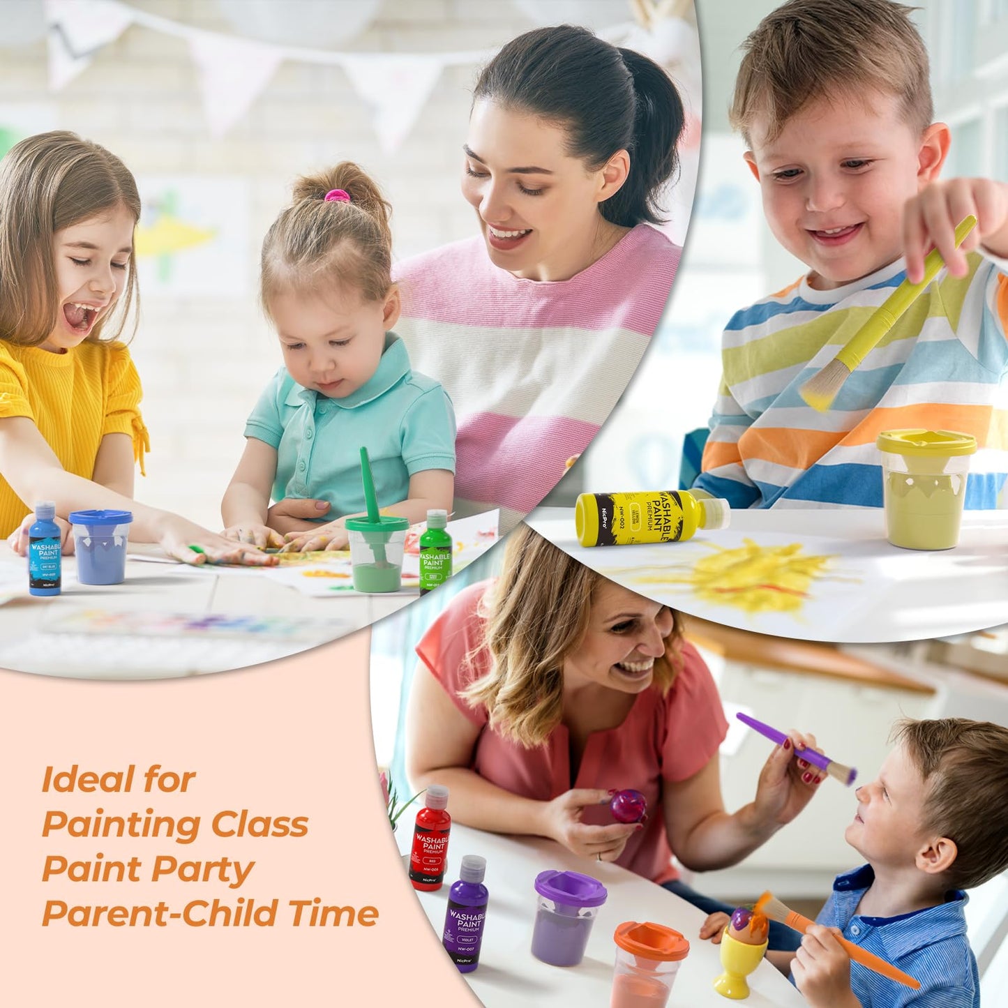 Nicpro 12Colors Washable Paint Set for Kids – Non-Toxic & Mess-Free