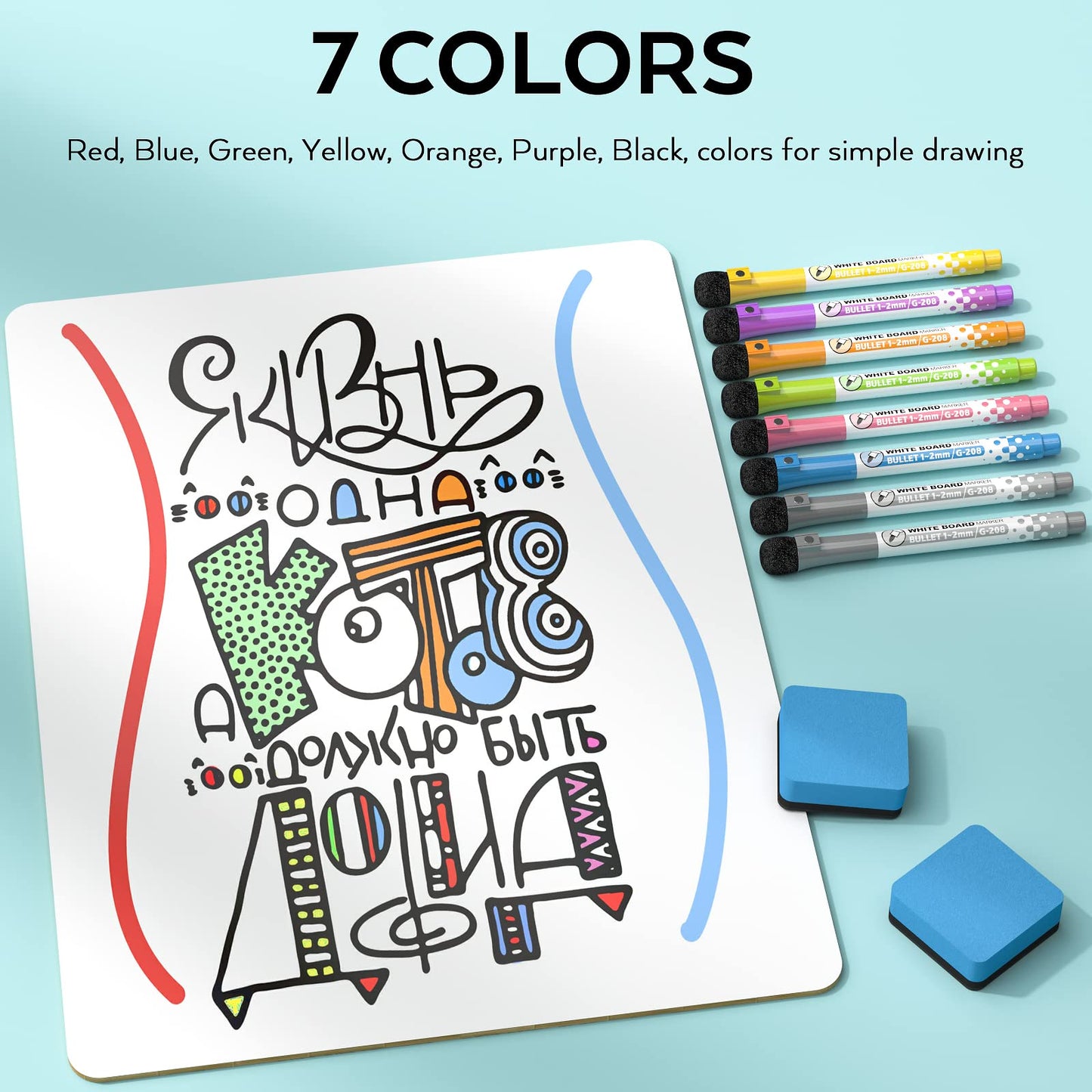 Nicpro Small Dry Erase Lapboard 2-Pack – 12x16 in Double-Sided Whiteboards + 8 Water-Based Pens