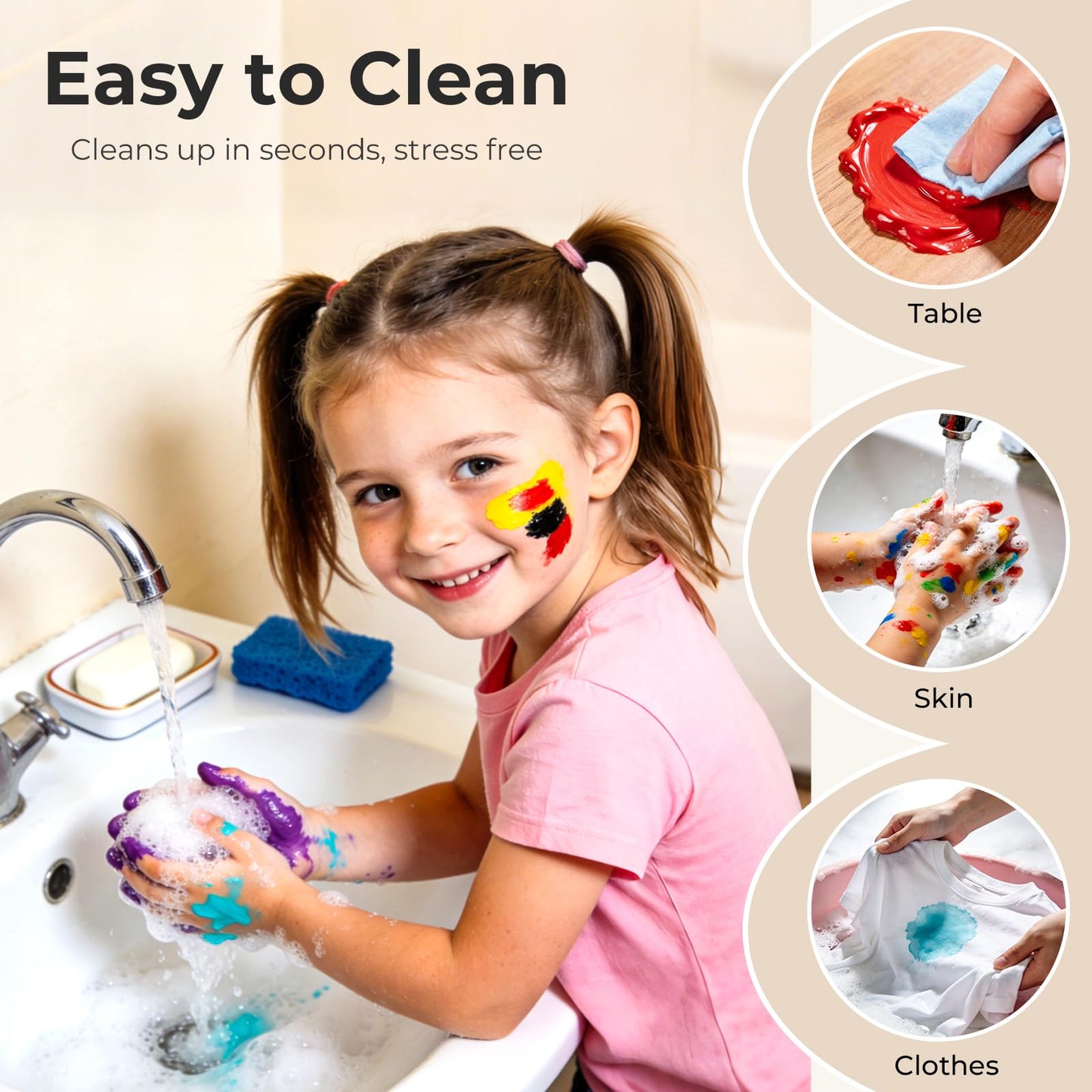 Nicpro 12Colors Washable Paint Set for Kids – Non-Toxic & Mess-Free