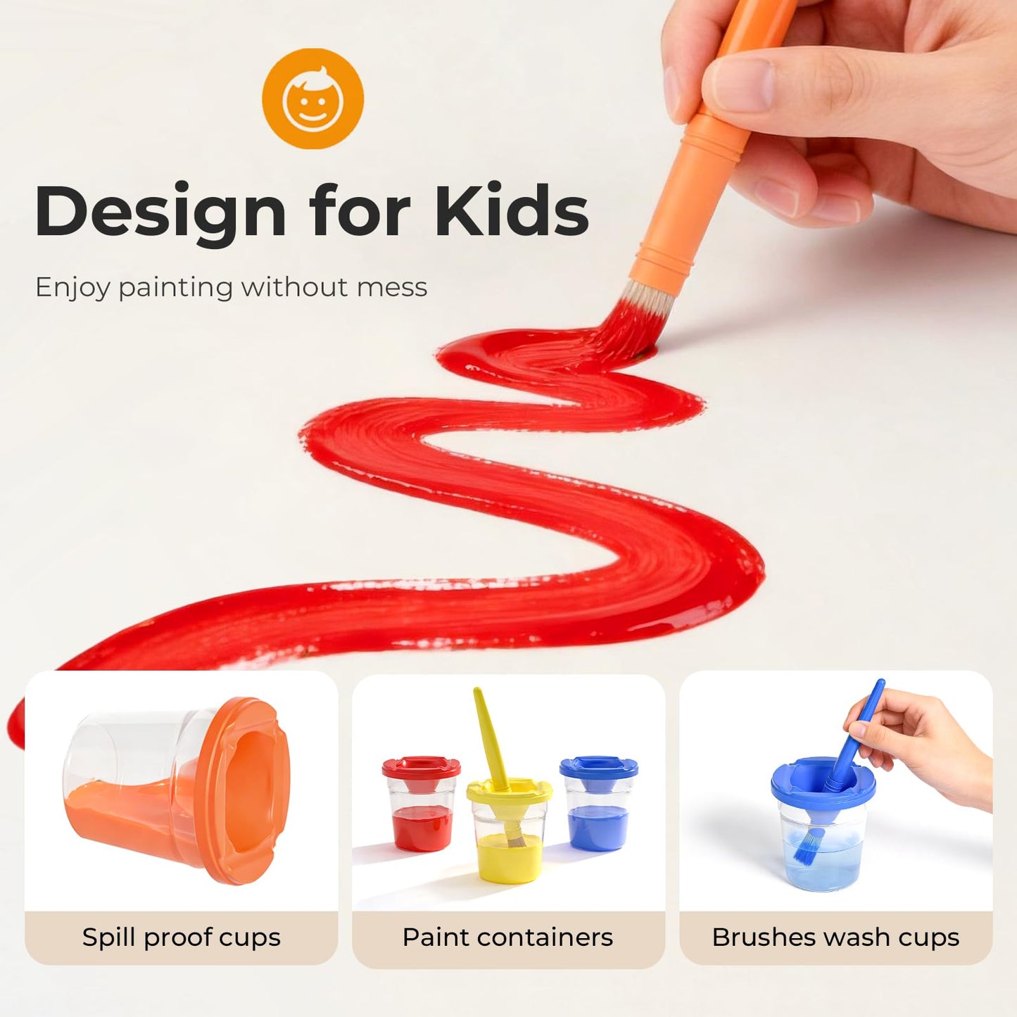 Nicpro 12Colors Washable Paint Set for Kids – Non-Toxic & Mess-Free