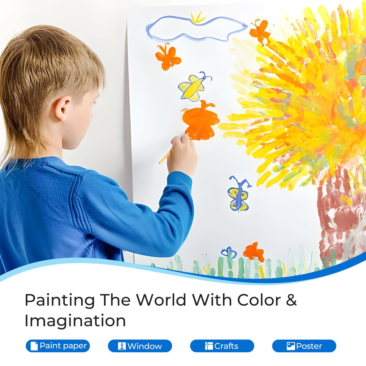 Nicpro 8 Colors Washable Paint Set for Kids - 4oz Tempera, Non-Toxic & Easy Clean Art Supplies