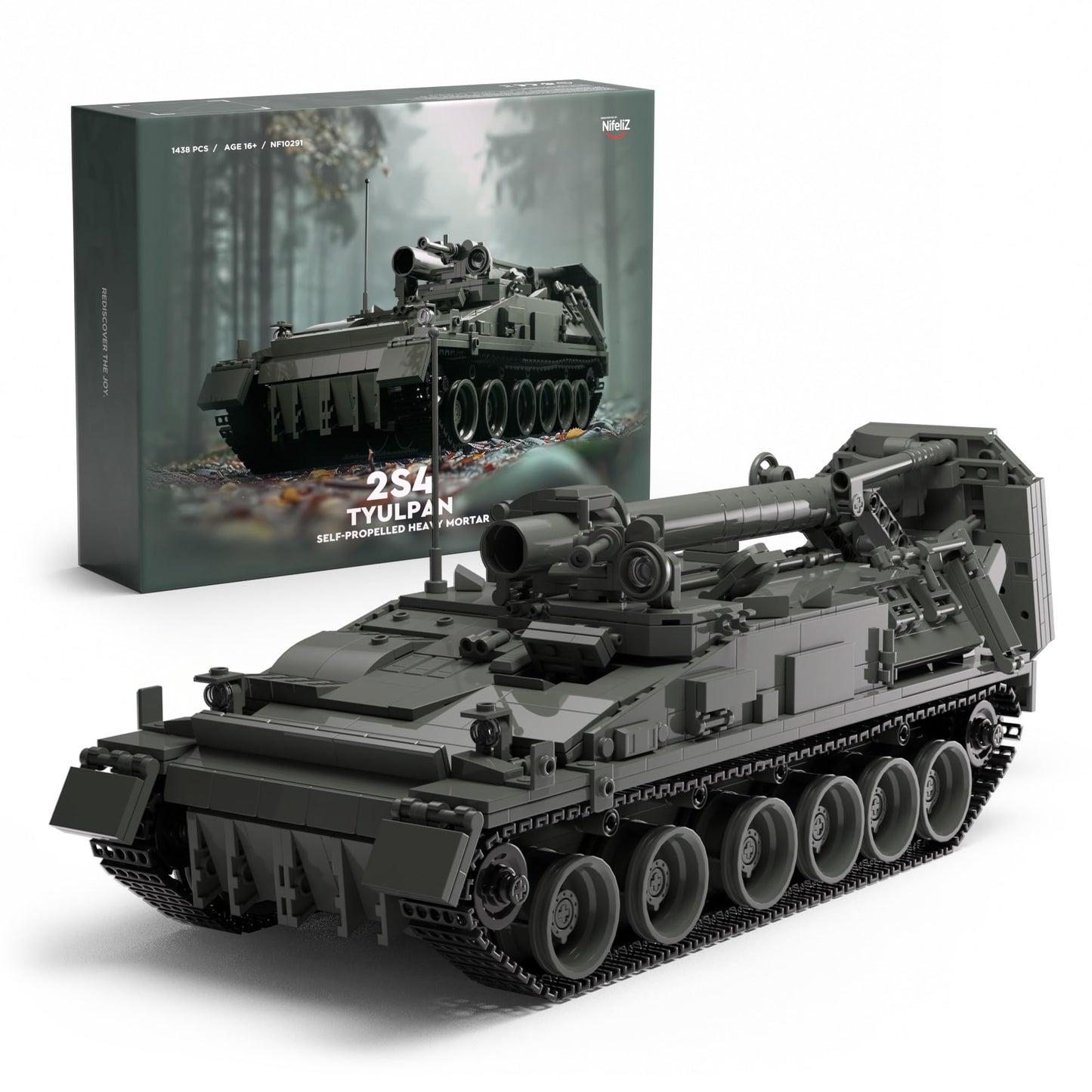 Nifeliz 2S4 Military Tank Building Model – Self-Propelled Mortar Kit (1,438 pcs)