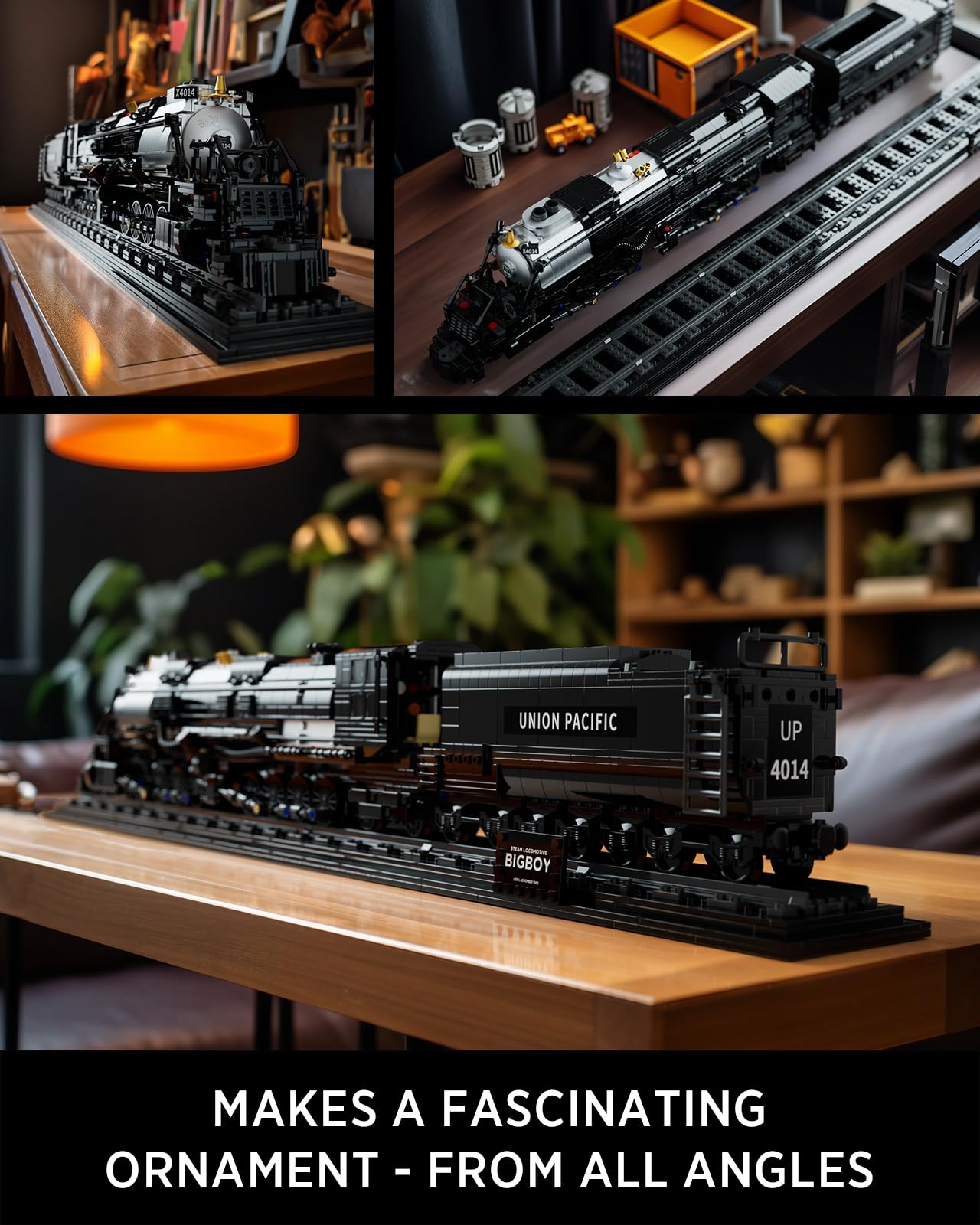 Nifeliz Big Boy Locomotive Building Kit – 1,818-Piece Articulated Steam Train Display
