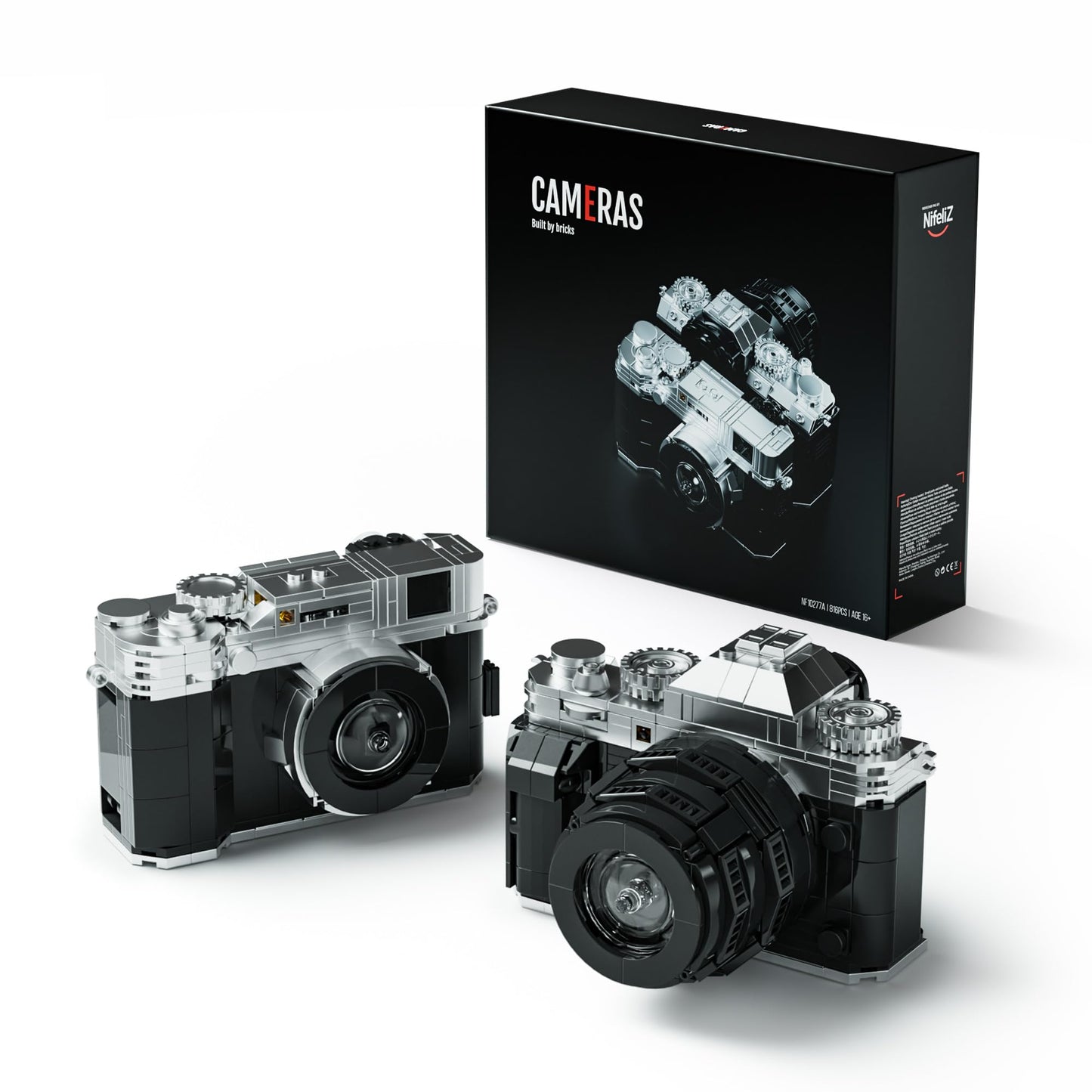 Nifeliz Cameras Building Set for Adults – 816 Pieces, 2 Collectible Camera Models (NF10277A)