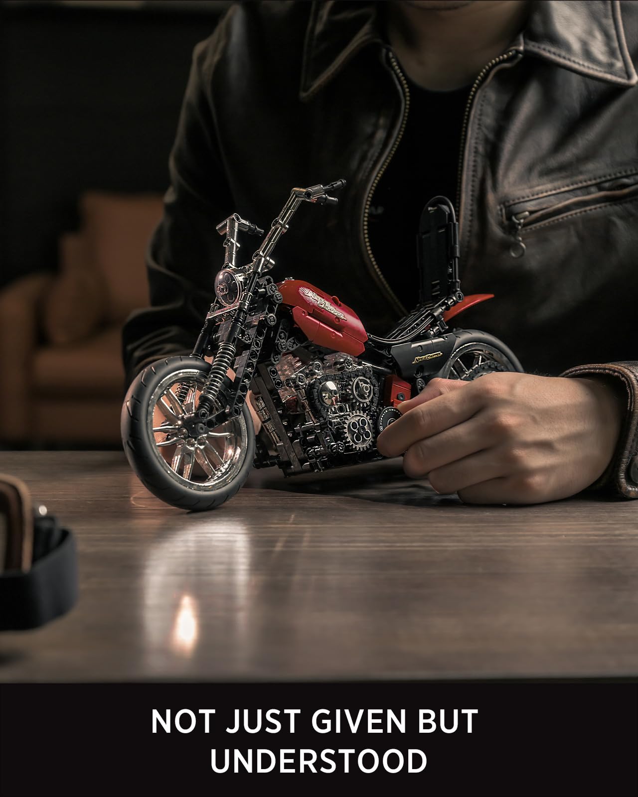 Nifeliz Chopper Motorcycle Building Set for Adults – Classic Vintage Model (NF10308, 572 PCS)