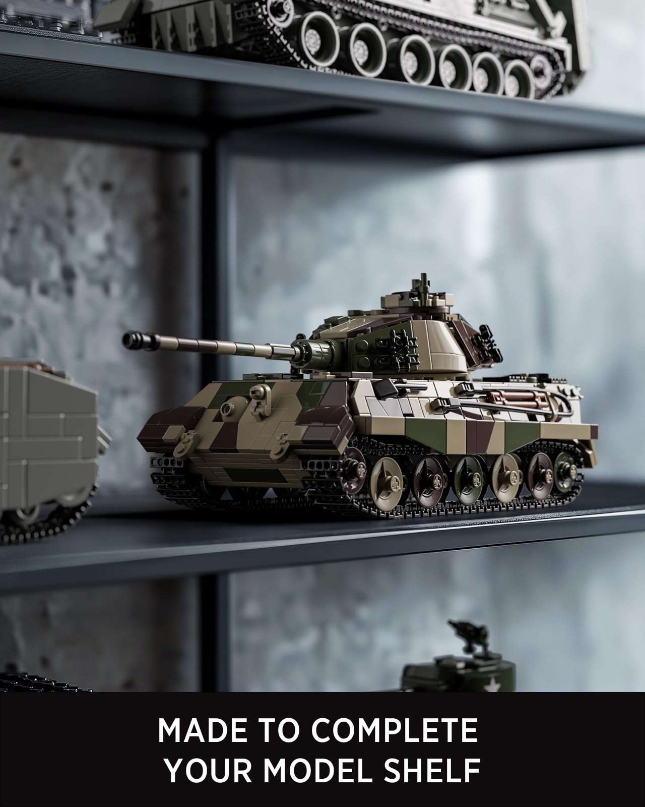 Nifeliz King Tiger Tank Building Set – 1,267 Pieces WW2 Model for Adults | Collectible Army Display