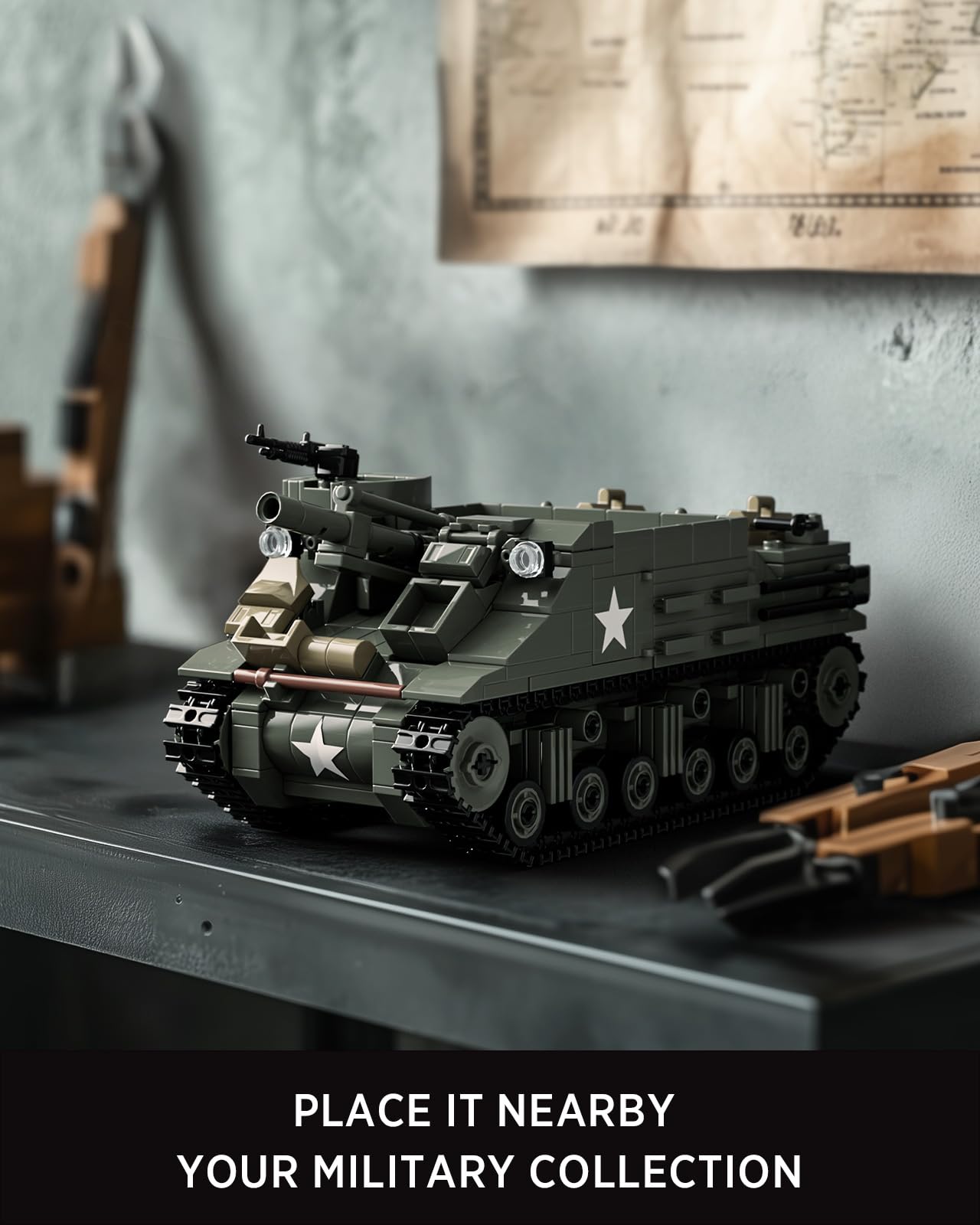 Nifeliz M7 Priest Tank Model Building Set – WW2 Howitzer, 646 Pieces (NF10336)