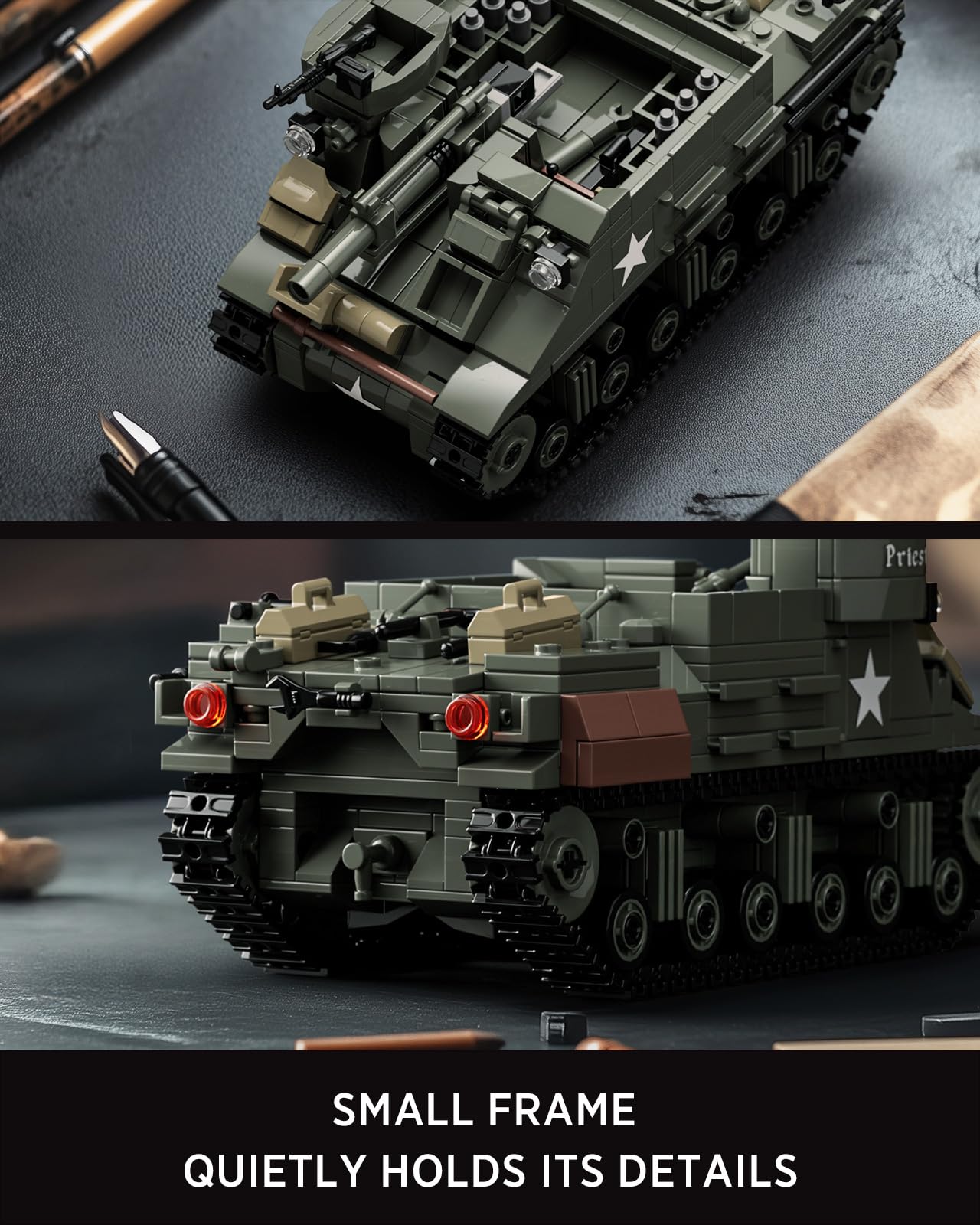 Nifeliz M7 Priest Tank Model Building Set – WW2 Howitzer, 646 Pieces (NF10336)