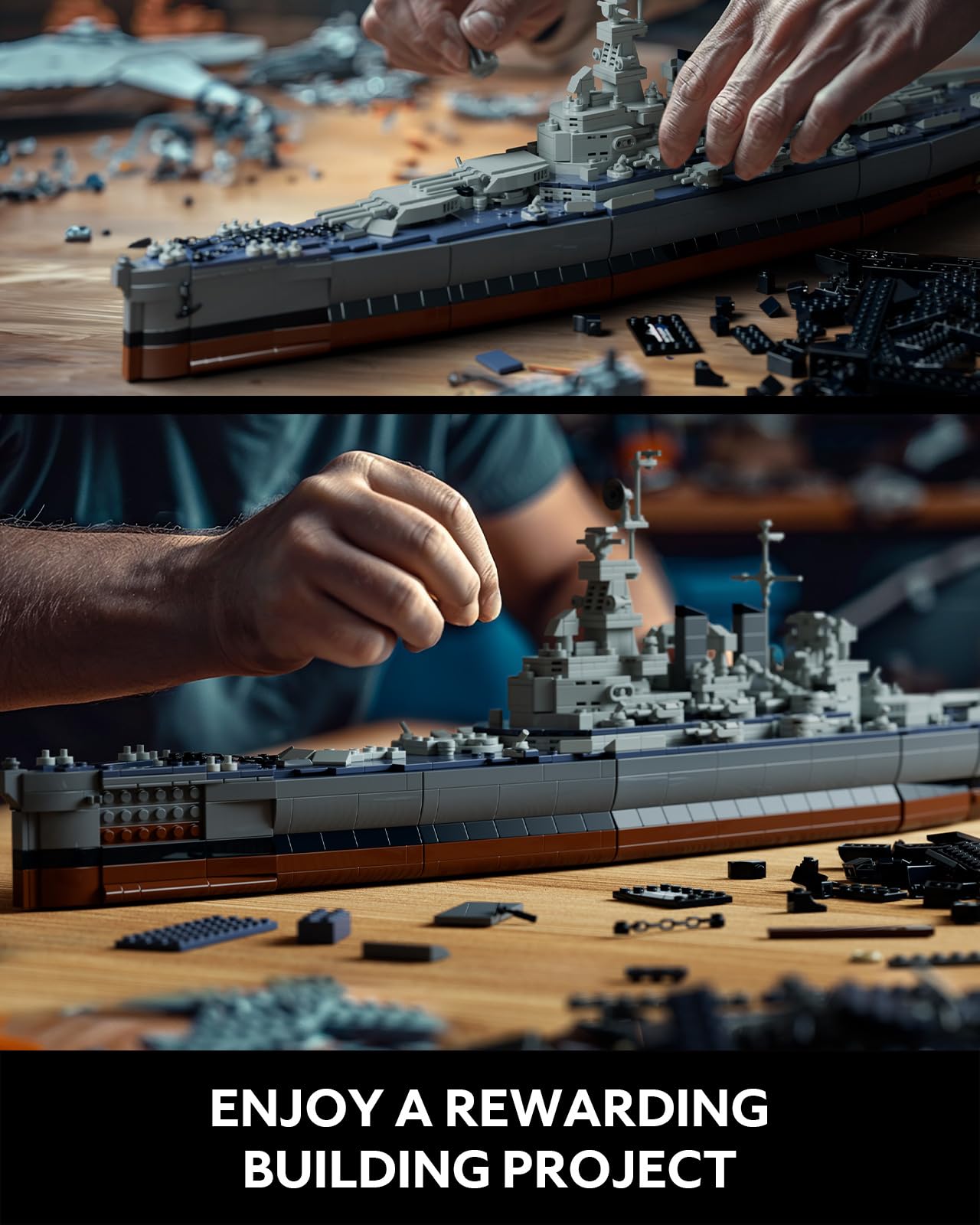 Nifeliz North Battleship NF10280 – Military Building Set for Adults | Collectible Display Model