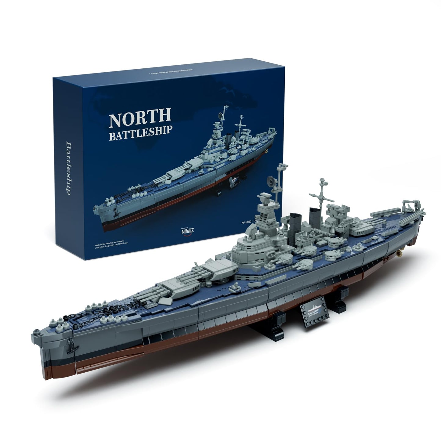 Nifeliz North Battleship NF10280 – Military Building Set for Adults | Collectible Display Model