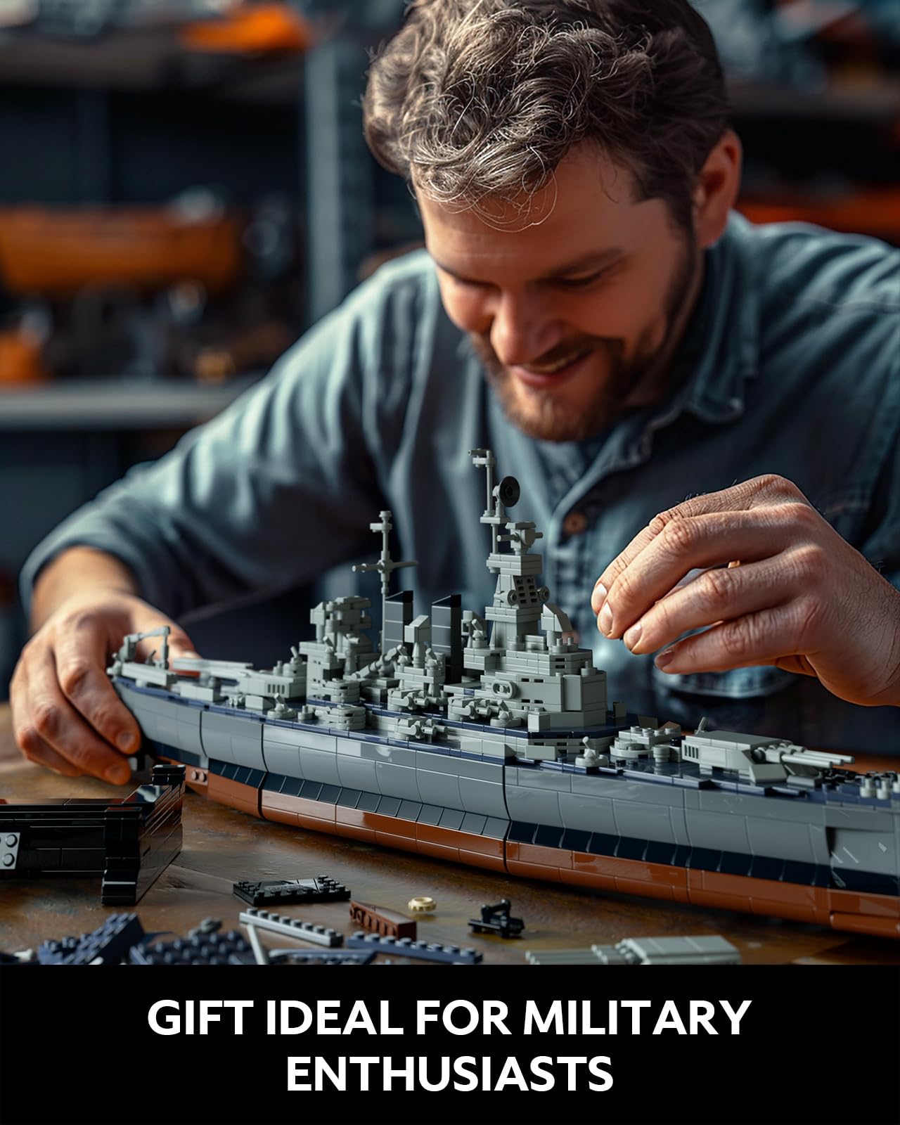 Nifeliz North Battleship NF10280 – Military Building Set for Adults | Collectible Display Model