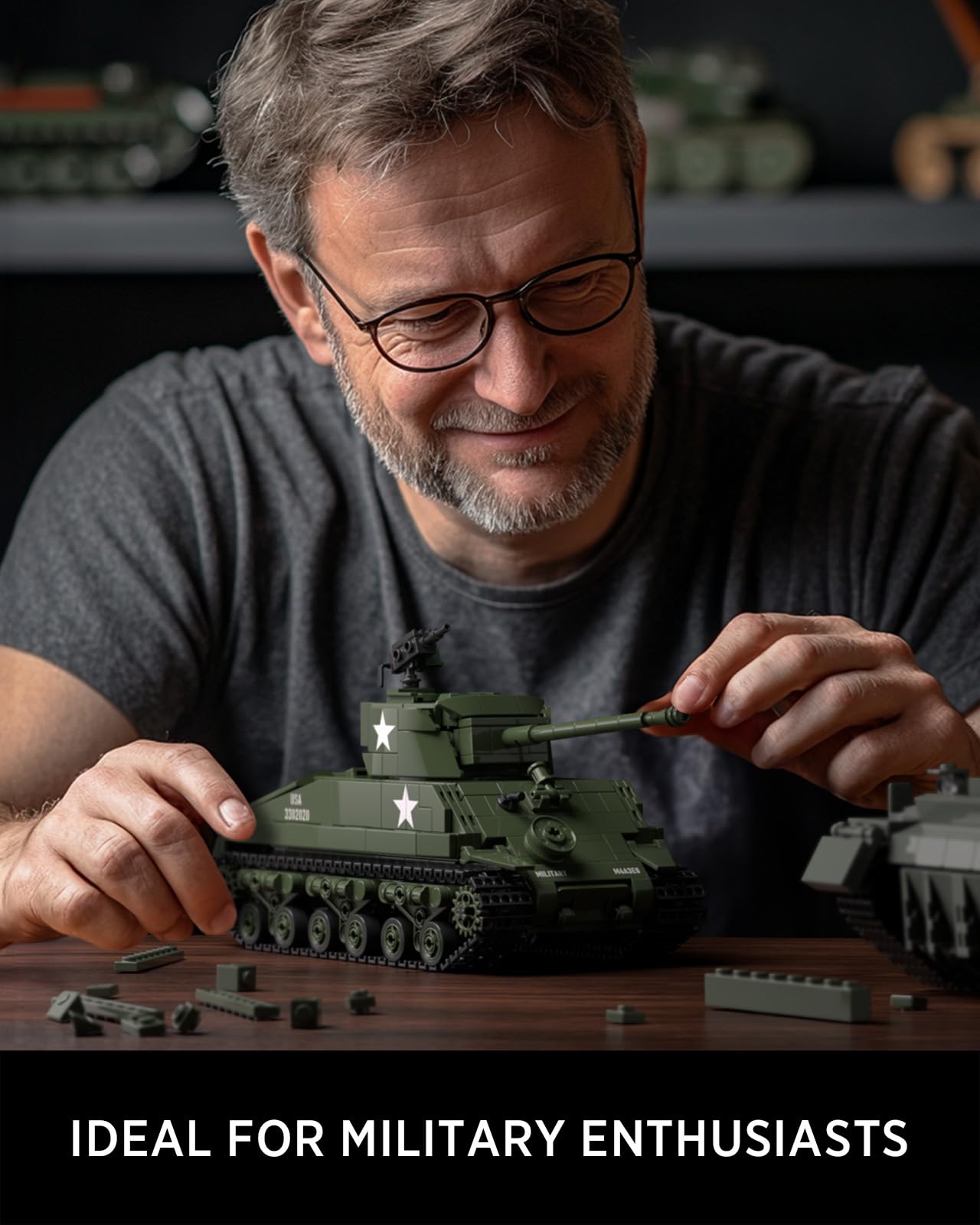 Nifeliz Sherman Military Tank Building Set – 860 PCS (NF10313) | Collectible WW2 Model