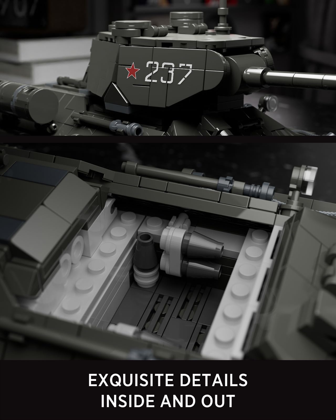 Nifeliz T34/85 Tank Building Set — 818 Pieces, Realistic WW2 Army Model for Display | NF10270