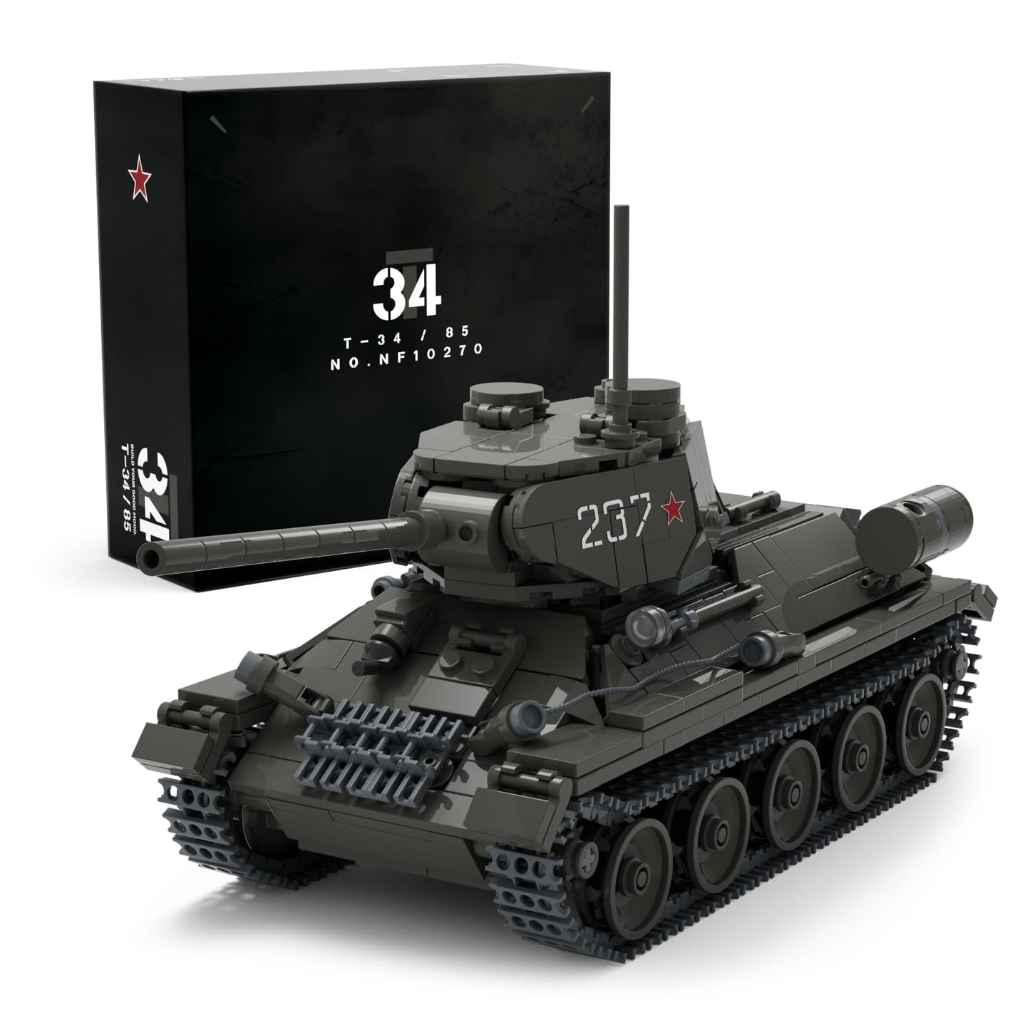 Nifeliz T34/85 Tank Building Set — 818 Pieces, Realistic WW2 Army Model for Display | NF10270