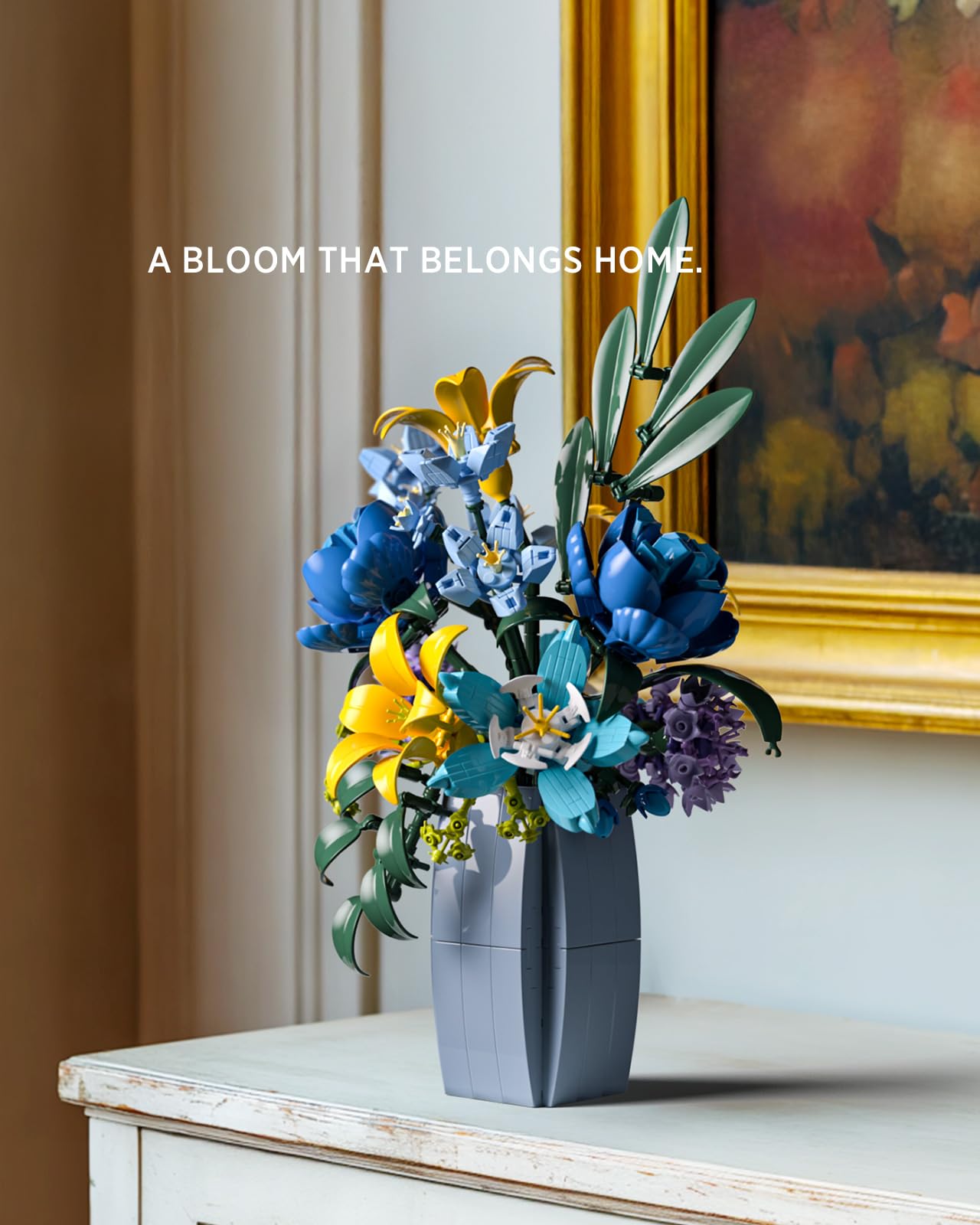 Nifeliz Wildflower Bouquet with Vase – 902 PCS Floral Building Set for Adults (NF10337)