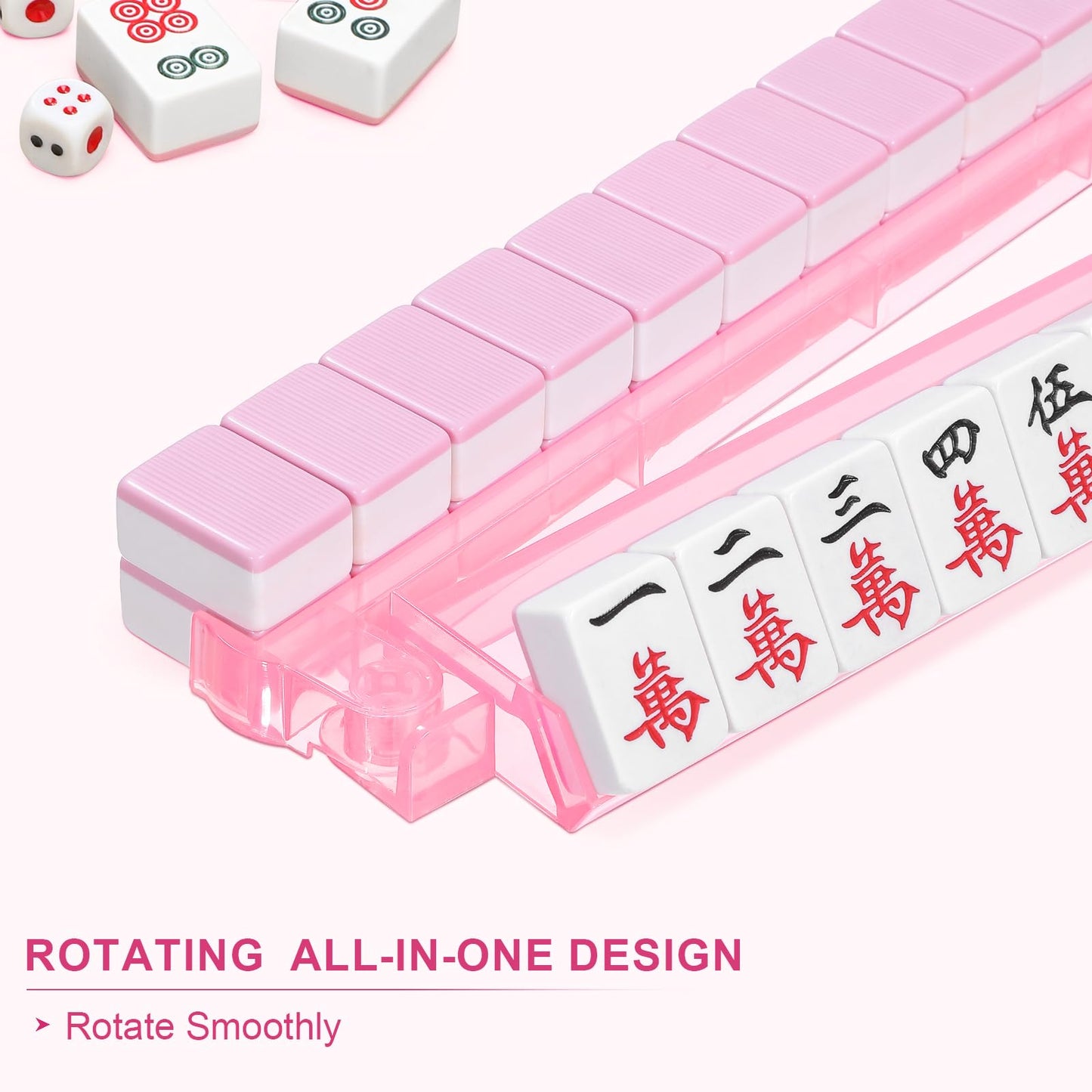 Niflirt Mahjong Racks with Pushers — 4-Piece Acrylic Tile Holder Set