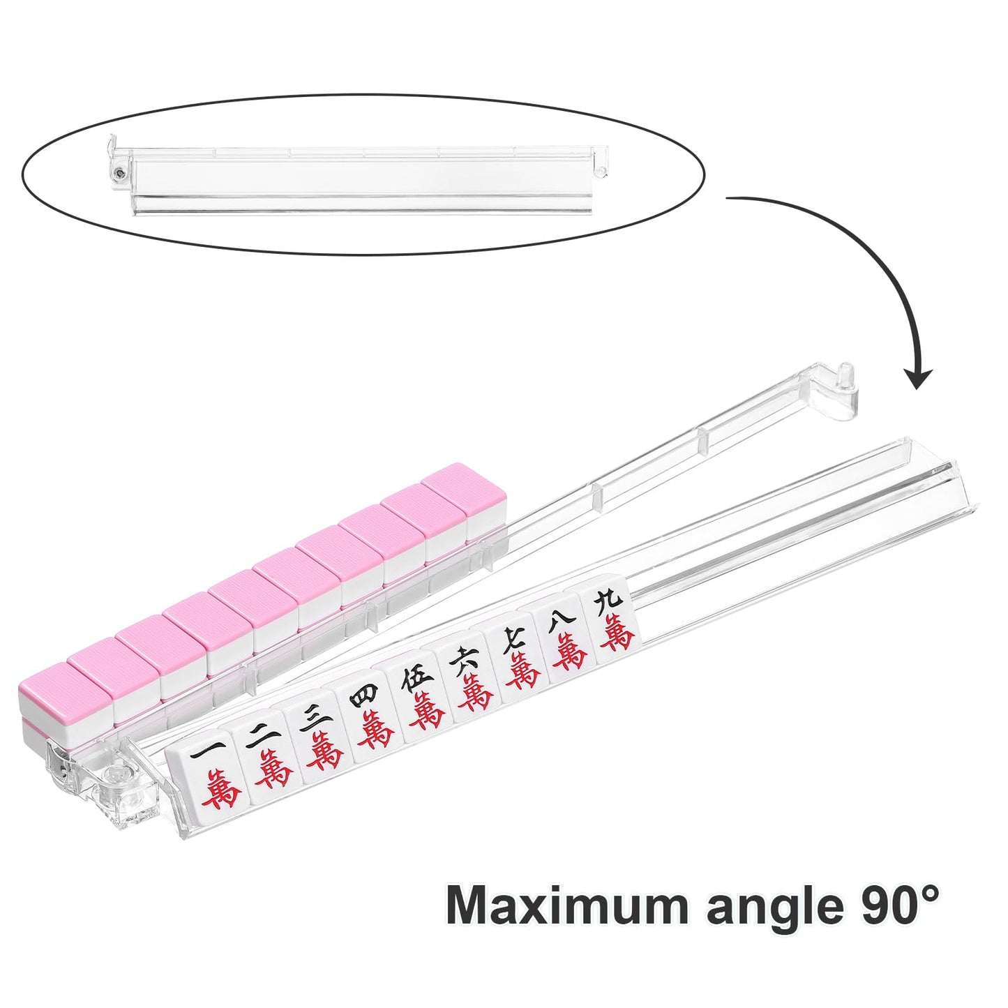Niflirt Mahjong Racks with Pushers – 4PCS Acrylic Majiang Tile Holders for Home & Club Use