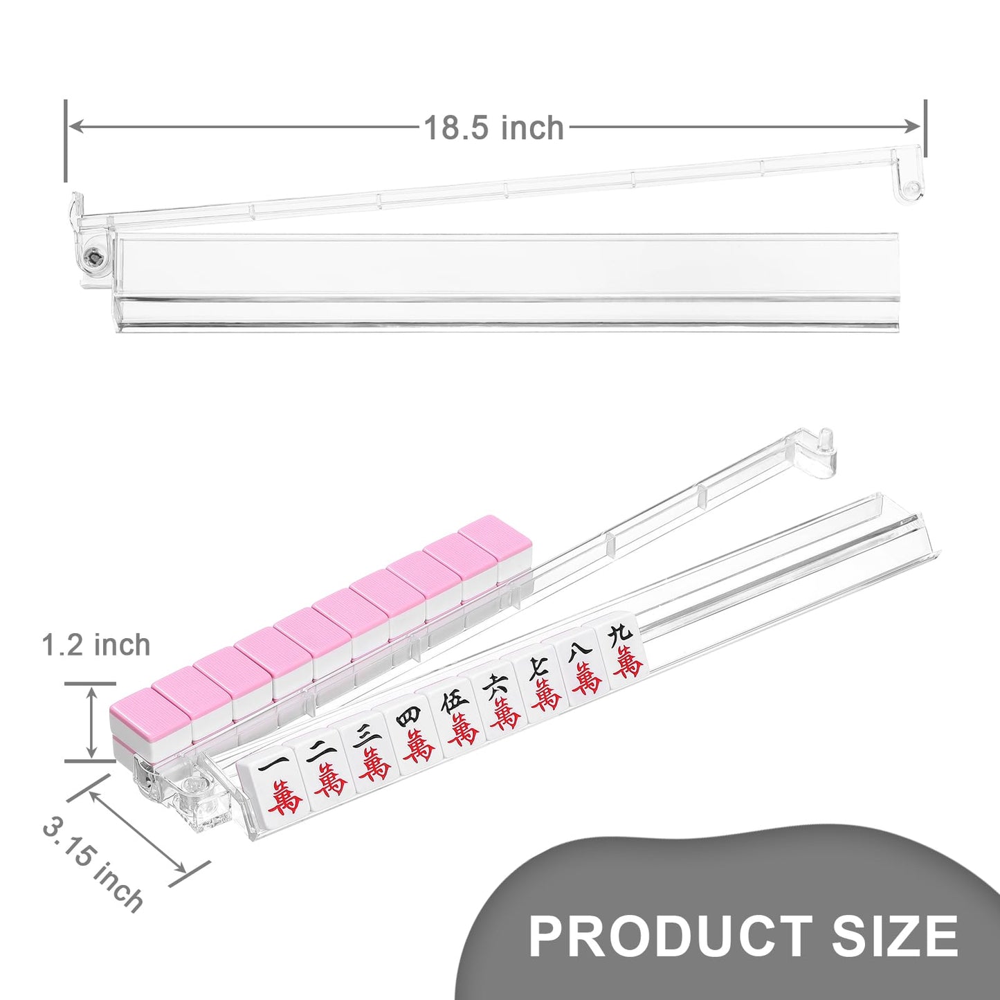 Niflirt Mahjong Racks with Pushers – 4PCS Acrylic Majiang Tile Holders for Home & Club Use
