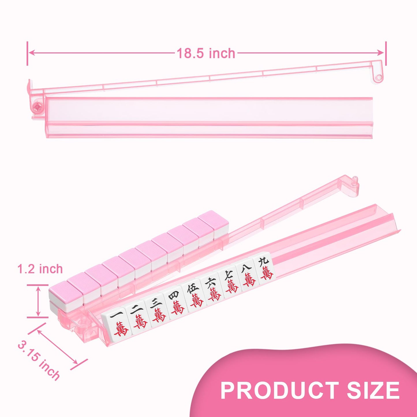 Niflirt Mahjong Racks with Pushers — 4-Piece Acrylic Tile Holder Set