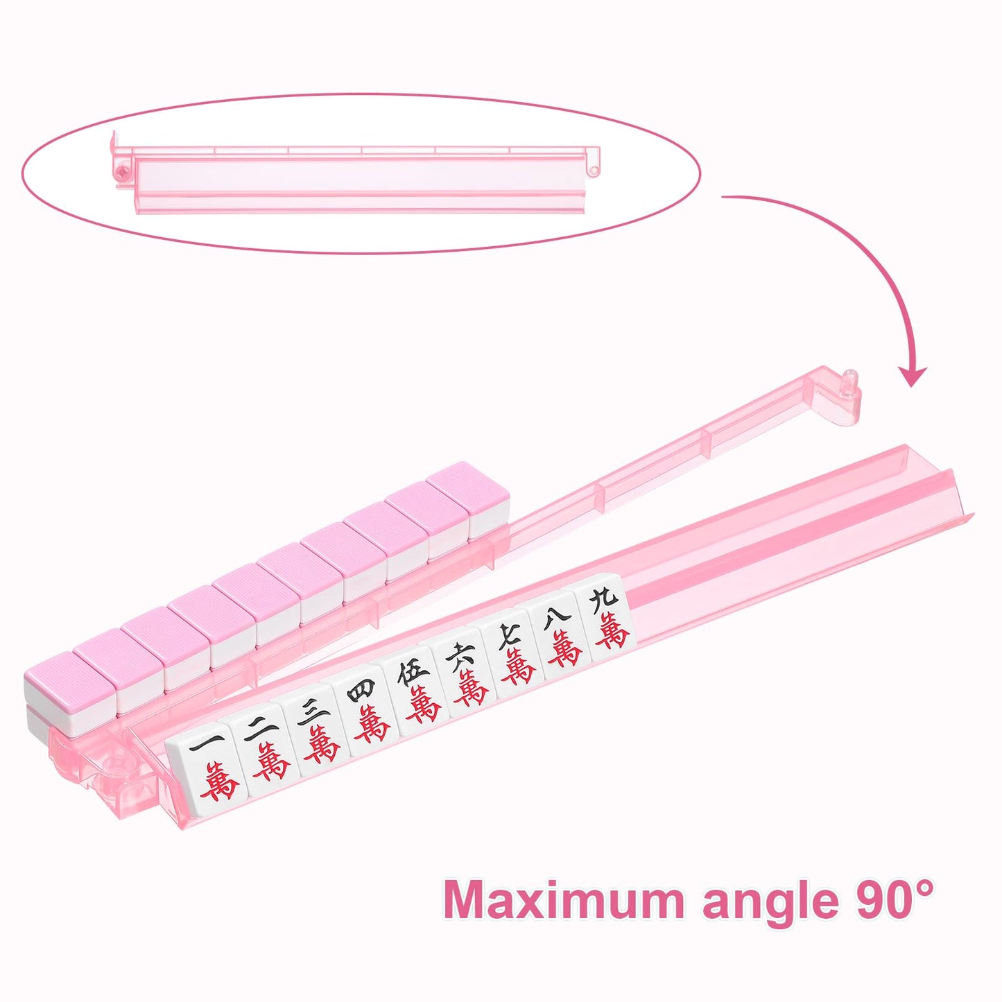 Niflirt Mahjong Racks with Pushers — 4-Piece Acrylic Tile Holder Set