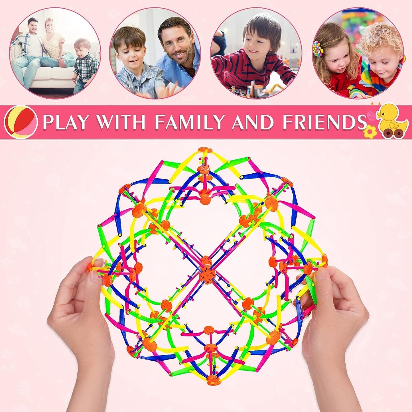 NIHAKSOI 2PCS Expandable Breathing Ball – Colorful Inflatable Magic Ball for Stress Relief, Fidget Toys, Yoga & ADHD