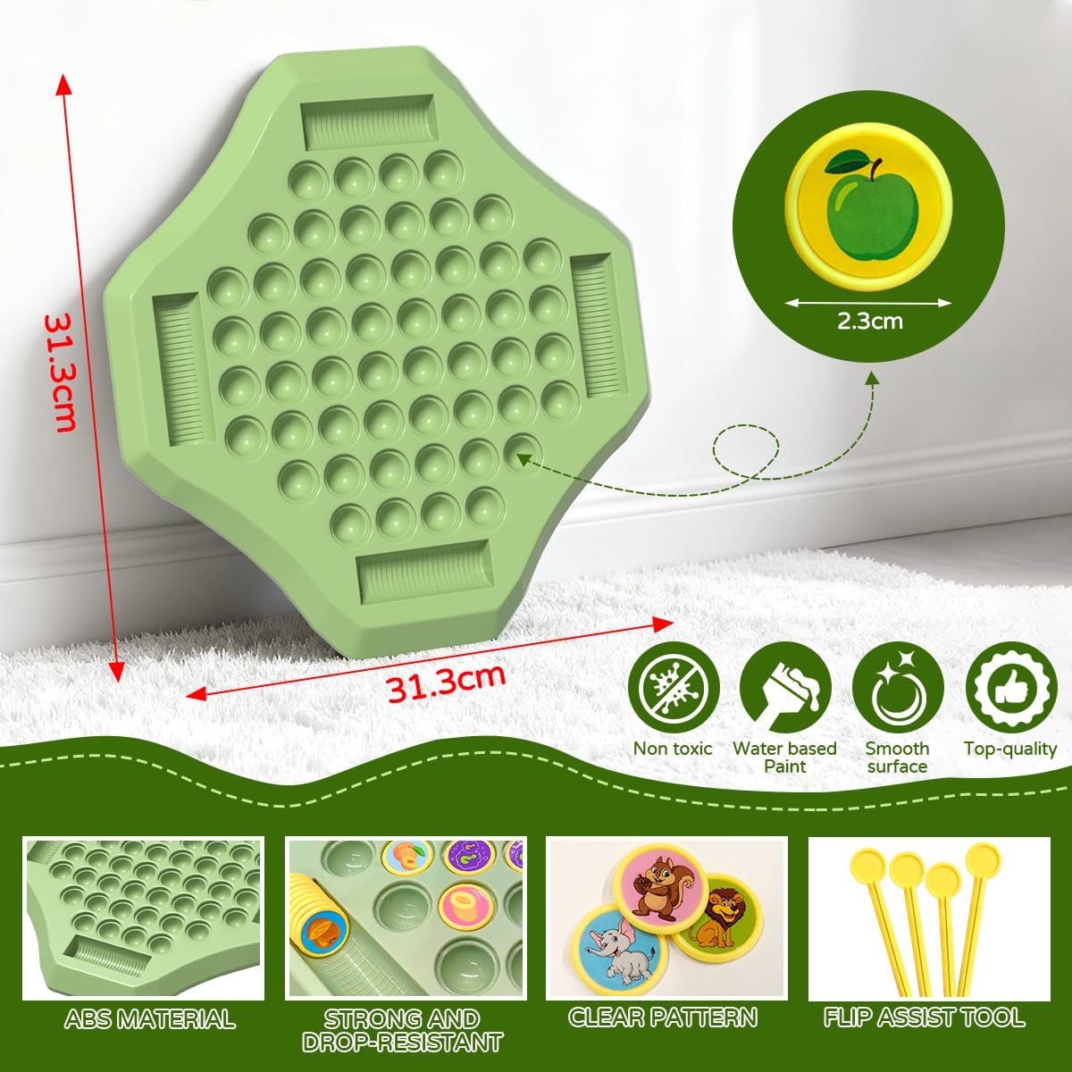 Niifawh 104PCS Flip Chess Memory Game – Fruit and Animal Edition for Kids
