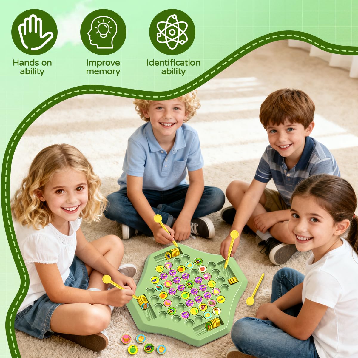 Niifawh 104PCS Flip Chess Memory Game – Fruit and Animal Edition for Kids