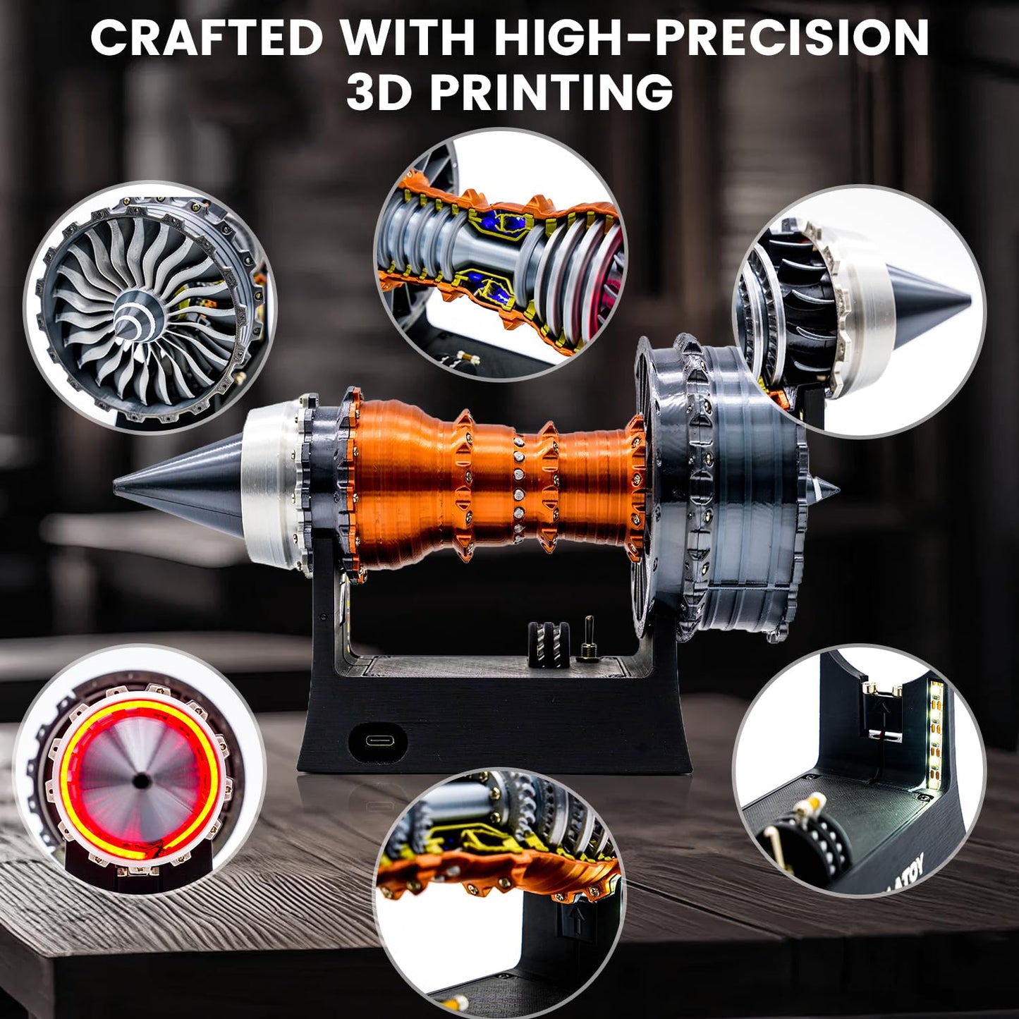 NikolaToy TR900 Turbofan Engine Model Kit – 1:20 Scale Deluxe Finished Edition | Aviation Enthusiast Gift