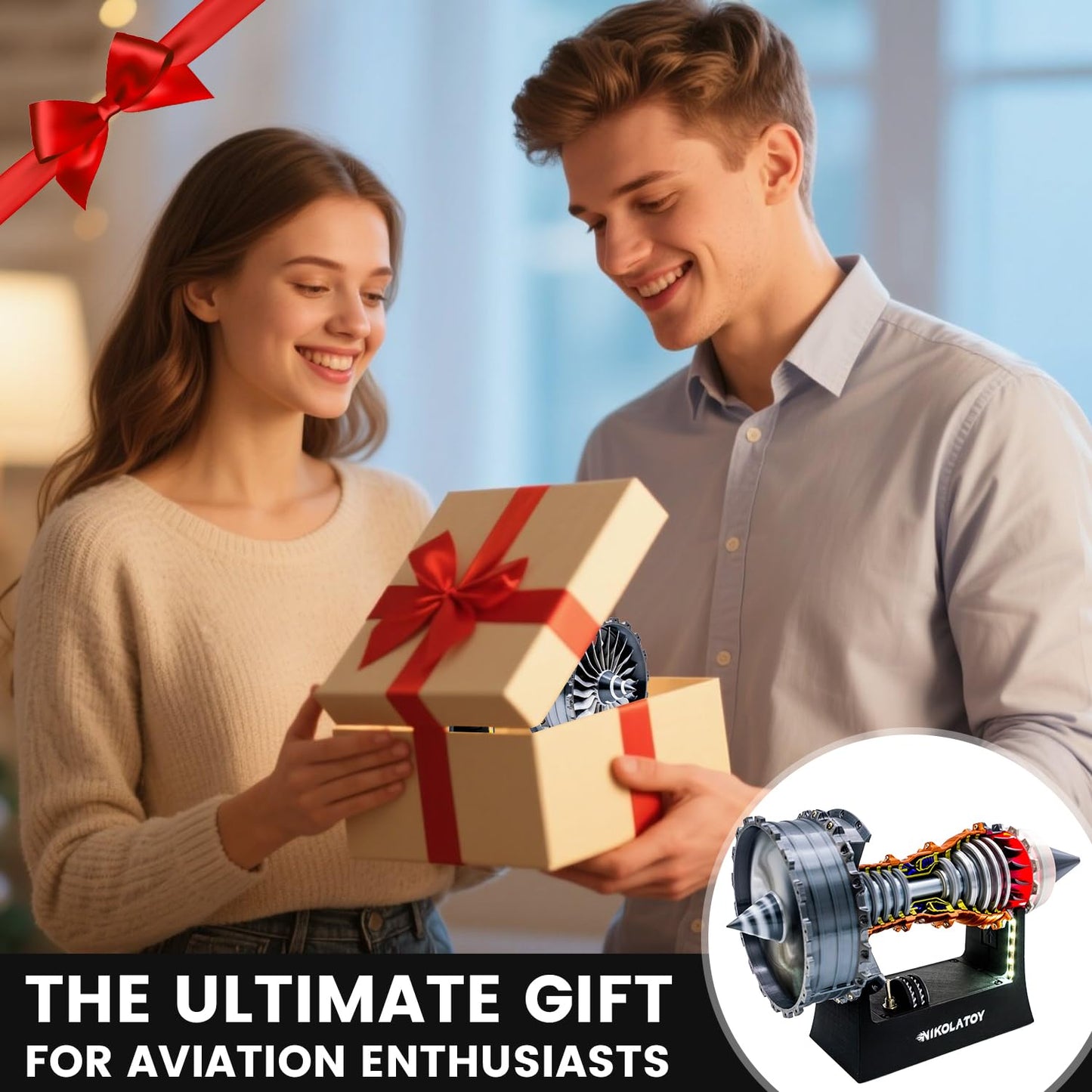 NikolaToy TR900 Turbofan Engine Model Kit – 1:20 Scale Deluxe Finished Edition | Aviation Enthusiast Gift