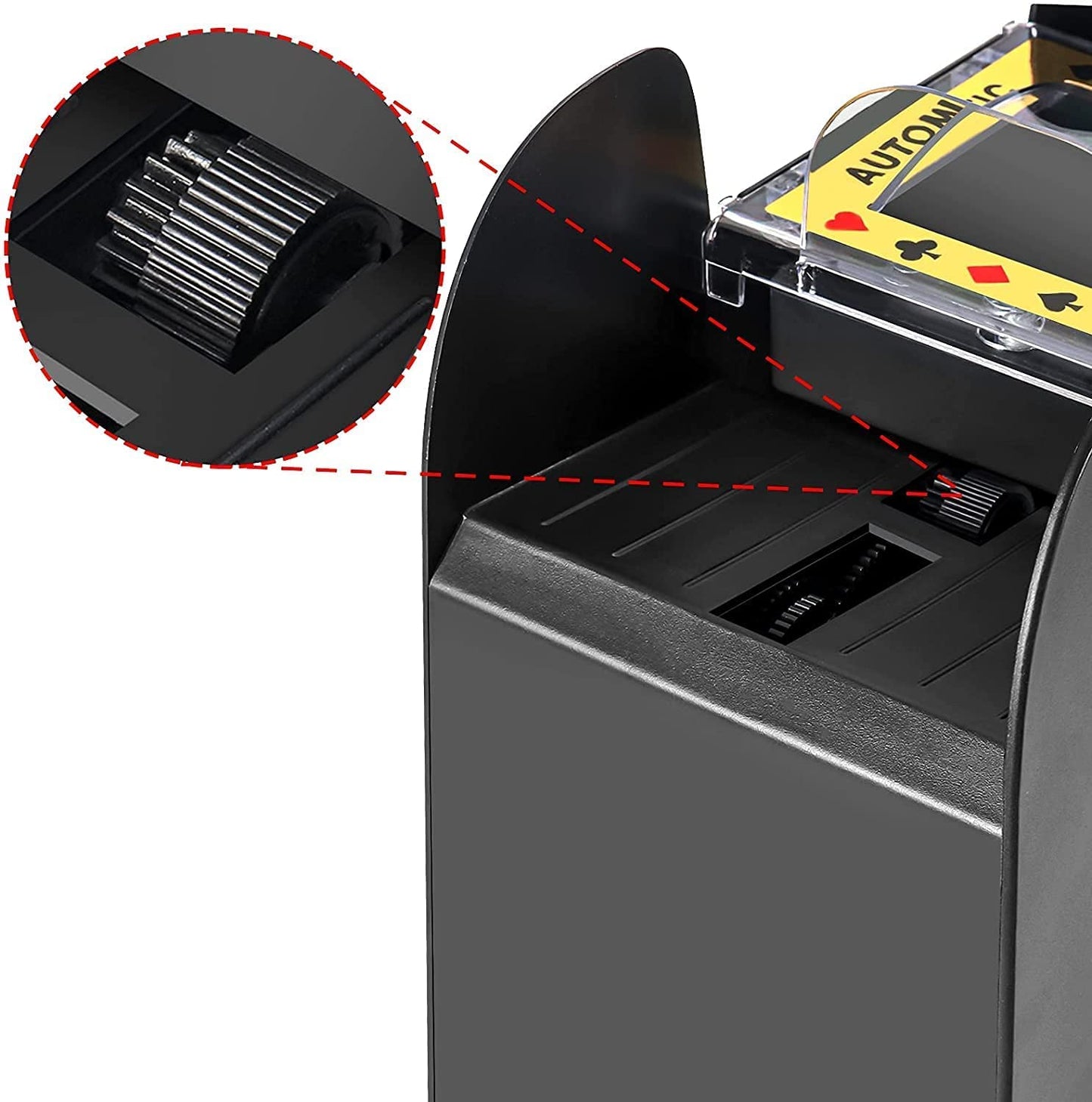 Nileole 6-Deck Automatic Card Shuffler — Battery-Powered Shuffling for UNO, Poker & More