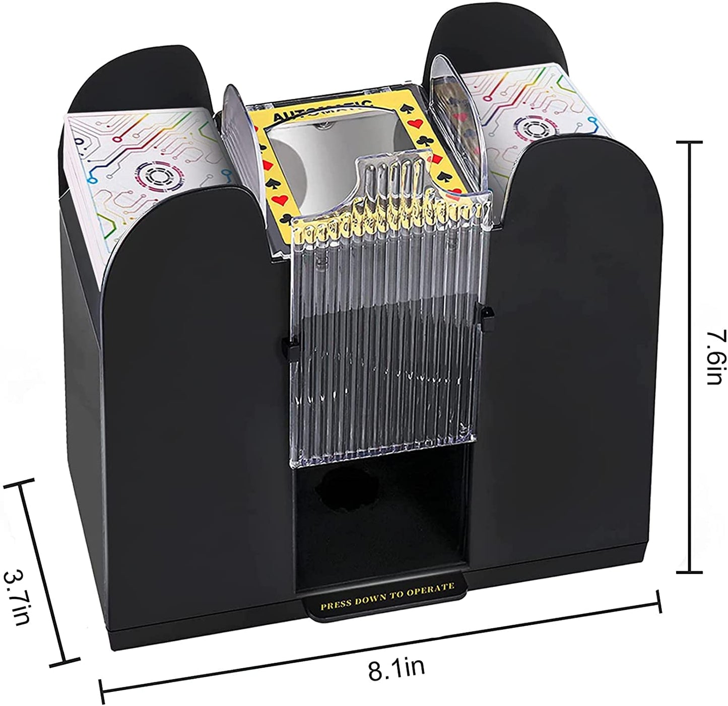 Nileole 6-Deck Automatic Card Shuffler — Battery-Powered Shuffling for UNO, Poker & More