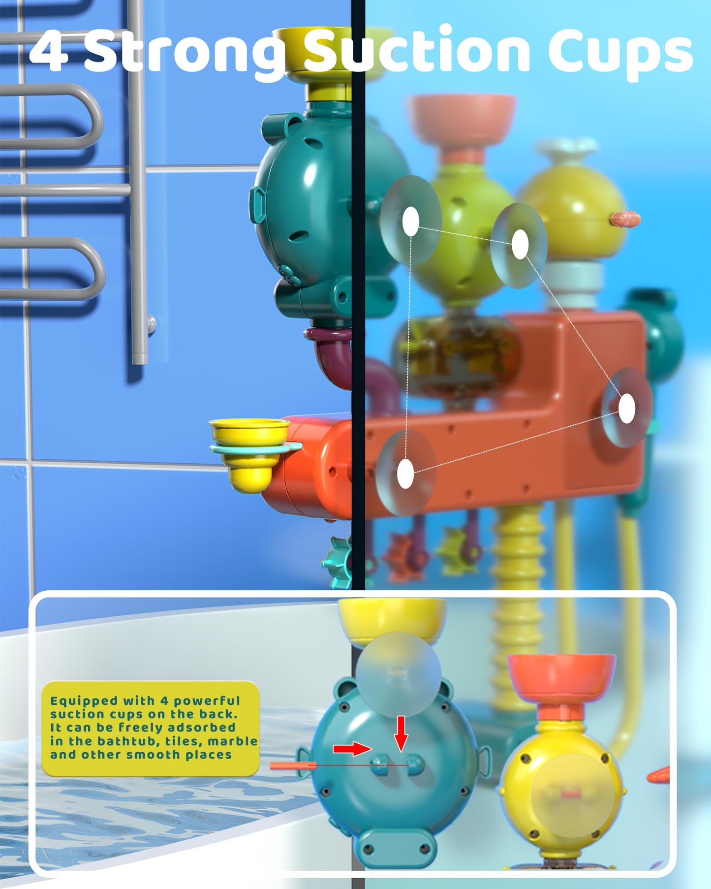 Nilez 3-in-1 Bath Toy: Interactive Shower Head Sprayer & Waterfall Station for Kids 4 Months–8 Years