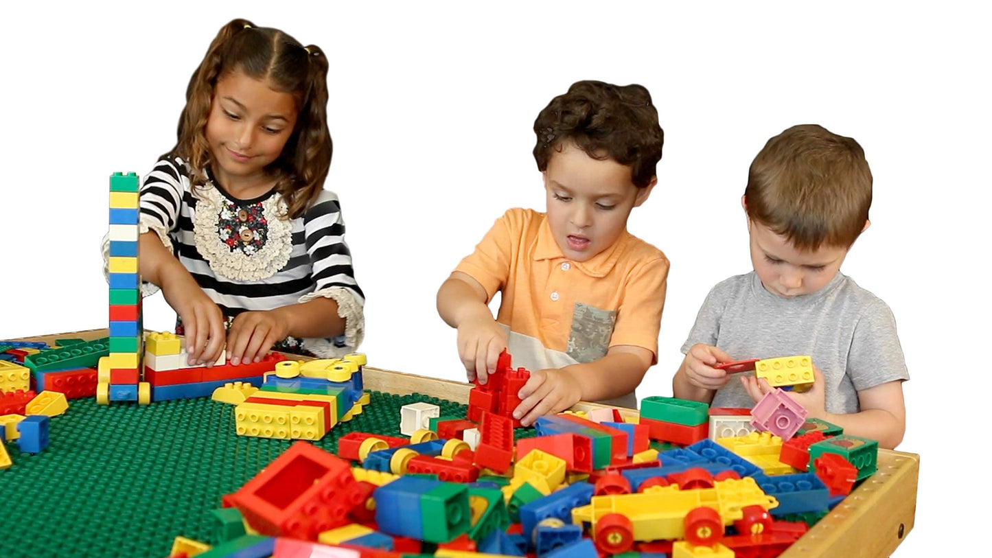 NILO Large Green Building Plates – 2-Pack 12x32, Double-Sided Baseplates for All Major Bricks