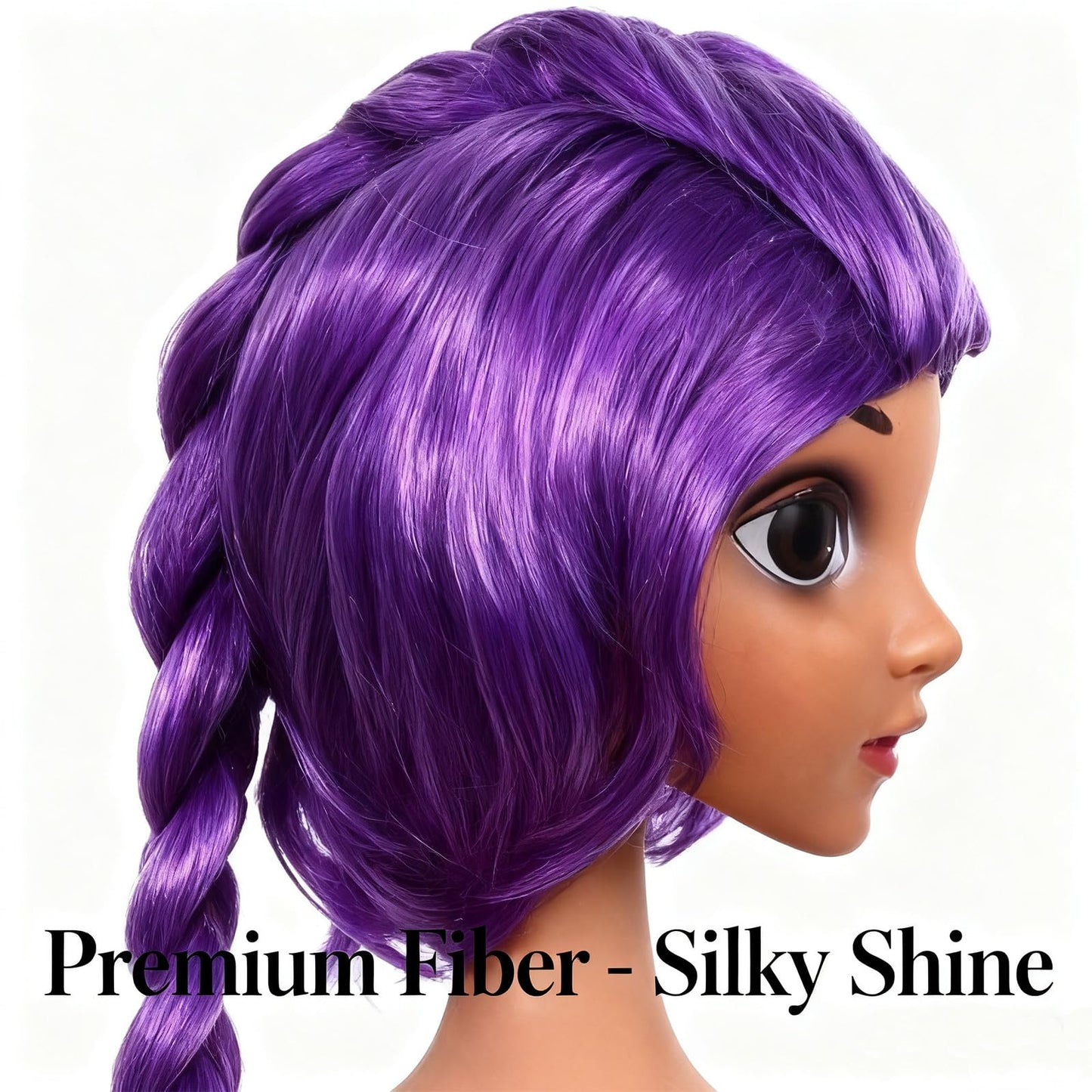 nimbleleap Purple Braid Wig for Kids | Long Lavender Braids for Cosplay & Parties