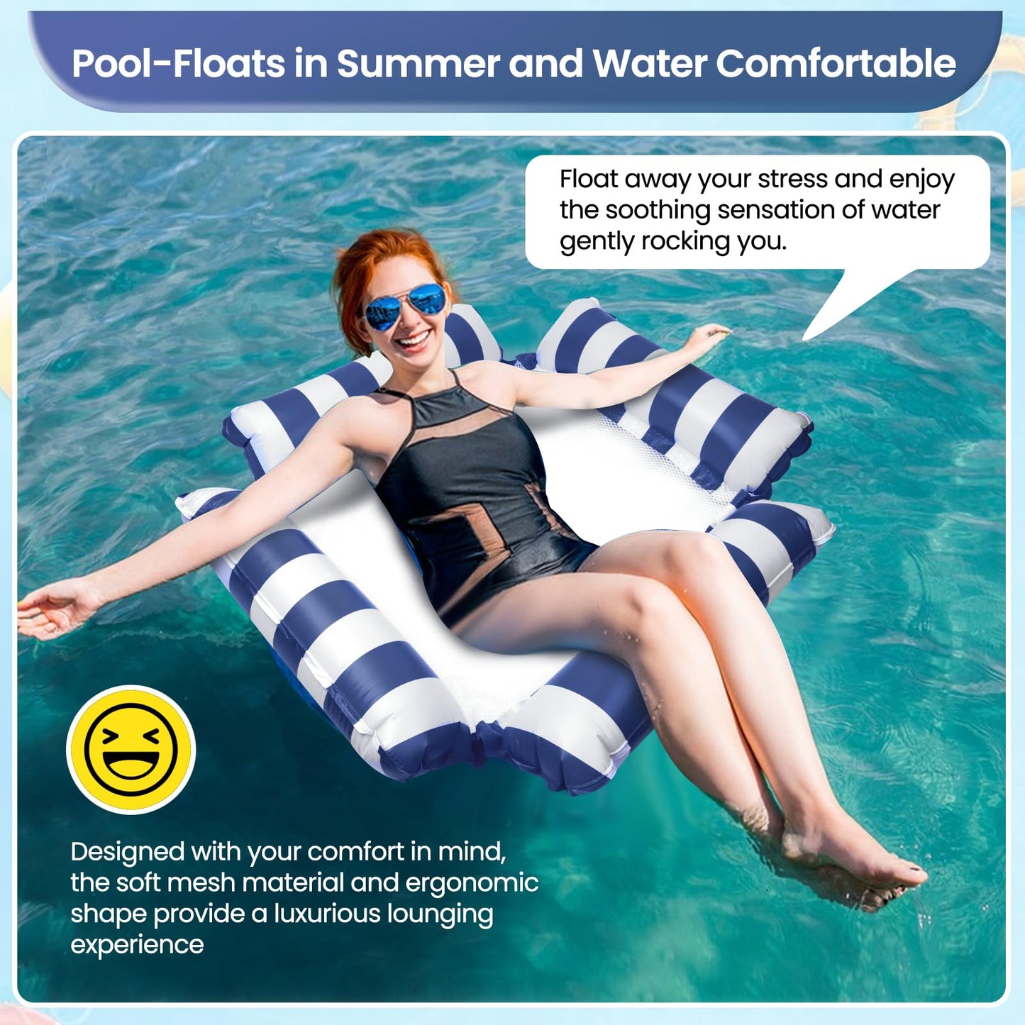 NIMeng Pool Floats for Adults – Summer Water Hammock Inflatable Pool Floaties