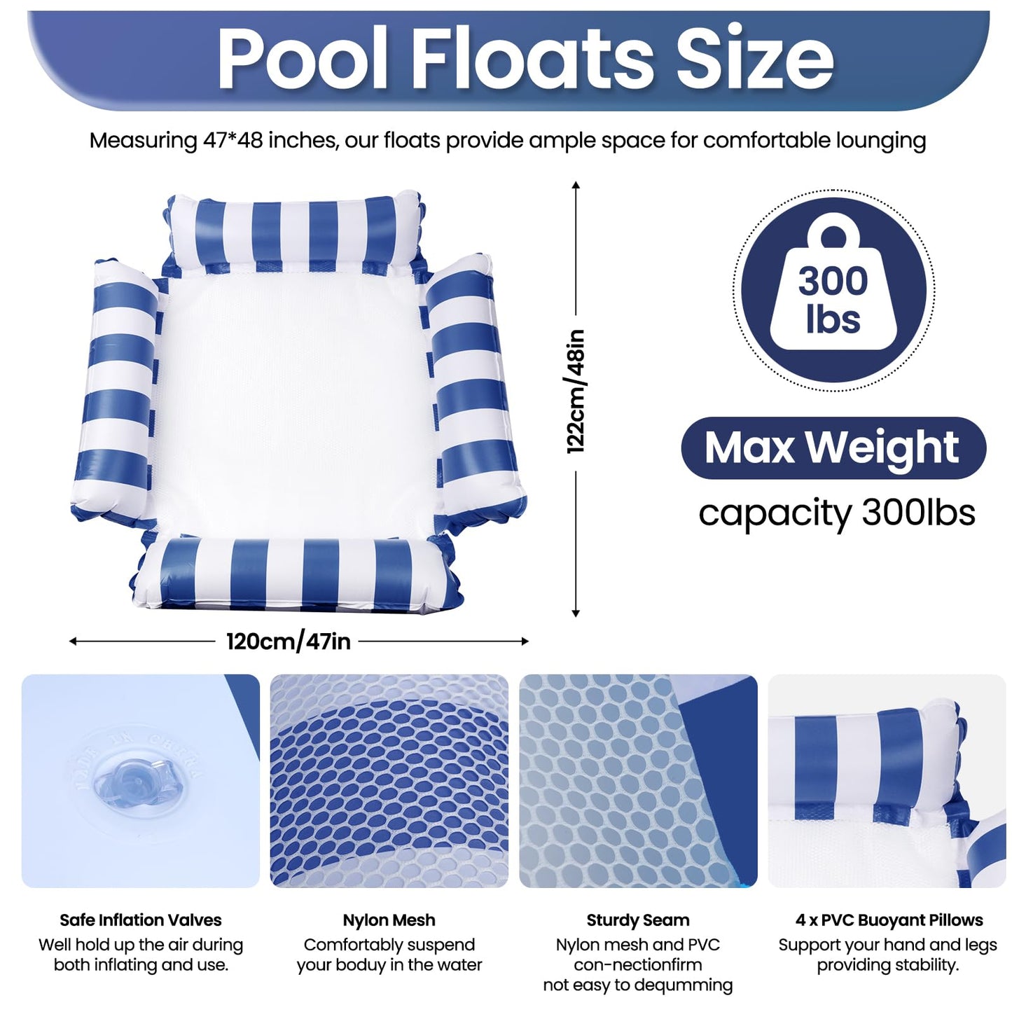 NIMeng Pool Floats for Adults – Summer Water Hammock Inflatable Pool Floaties